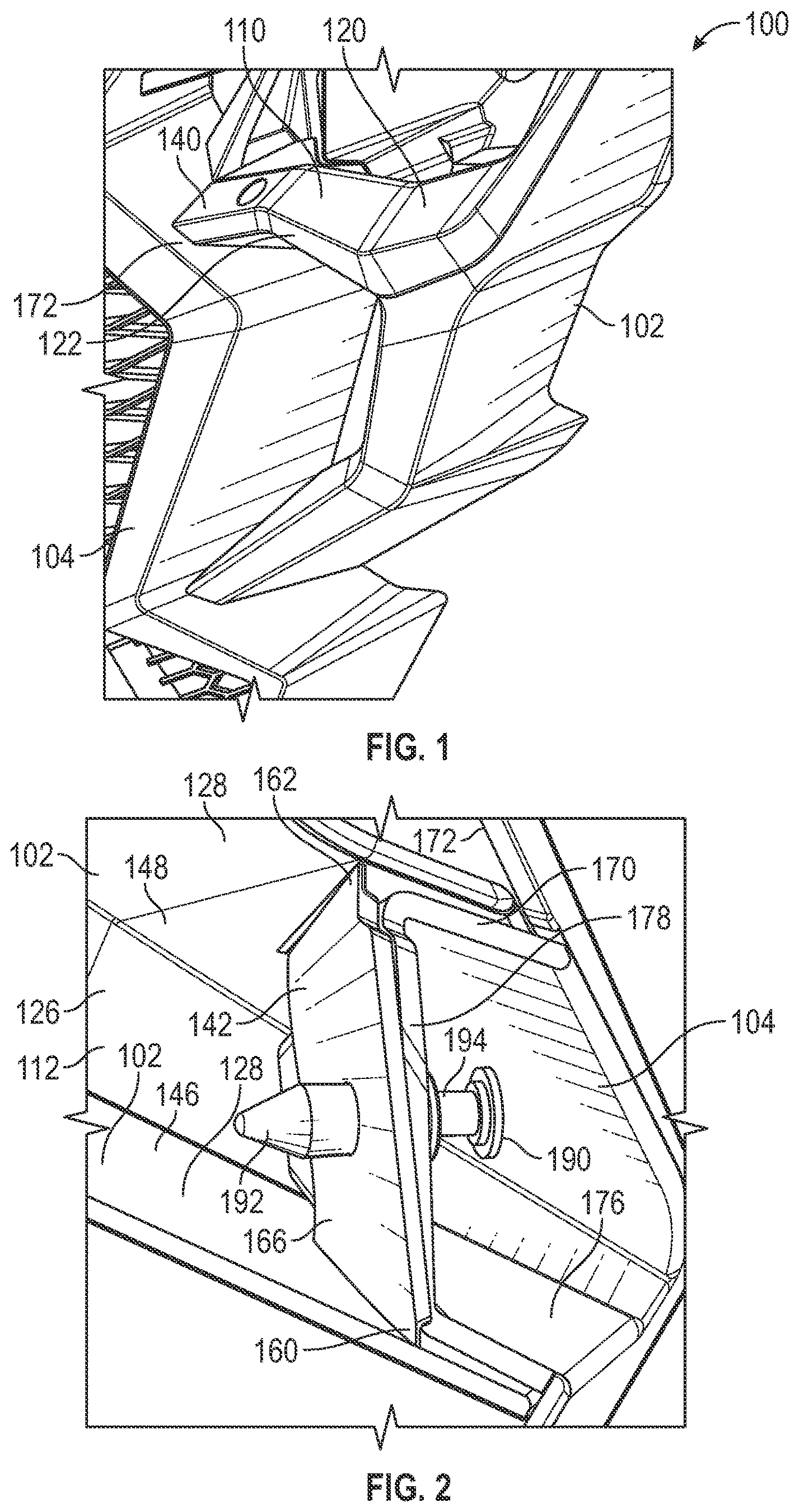 Patent US11772578 — Plastic vehicle body components and related attachment method — Figure 1