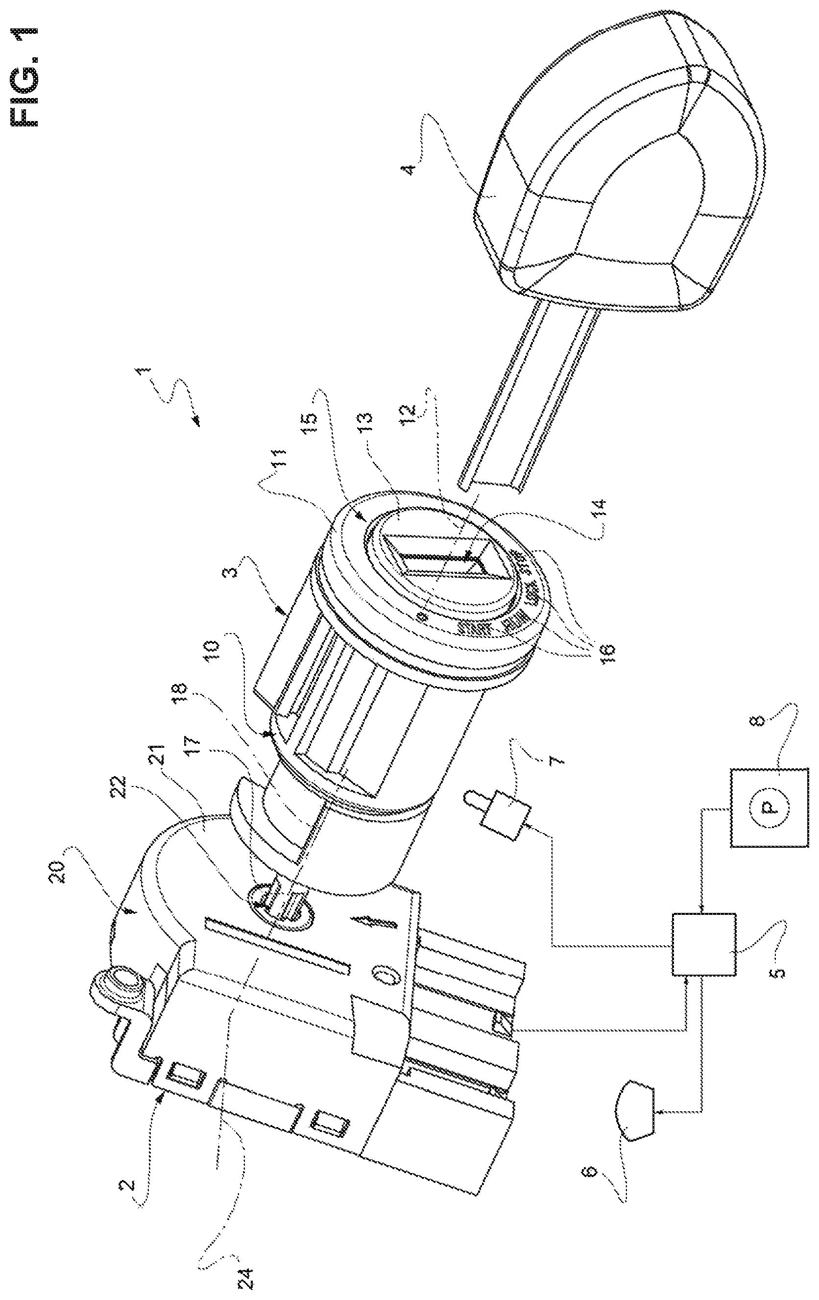 Patent US11772584 Figure 1 – Motor vehicle ignition switch and ignition device provided with this ignition switch