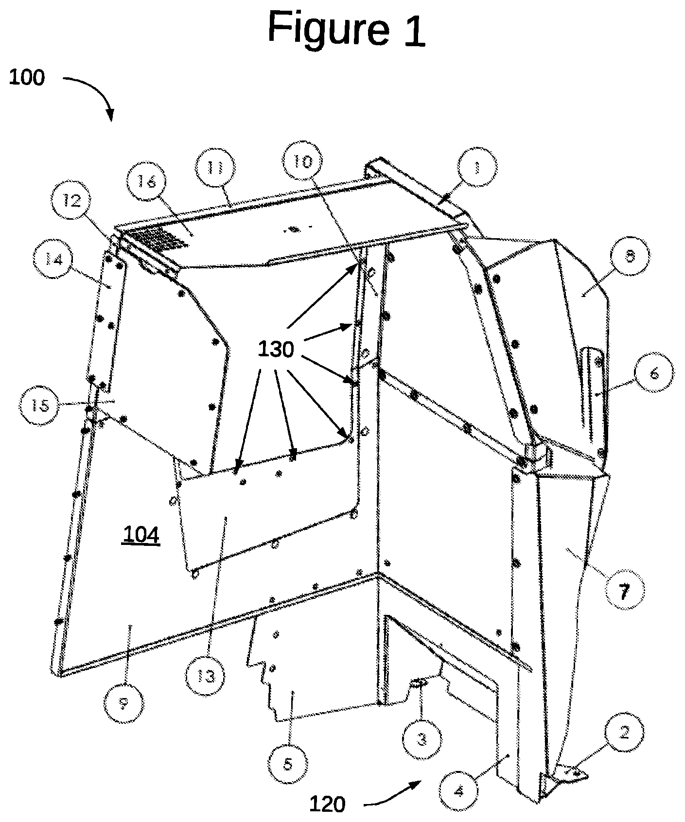 Patent US11772589 Figure 1 – Single cell partition for law enforcement vehicle
