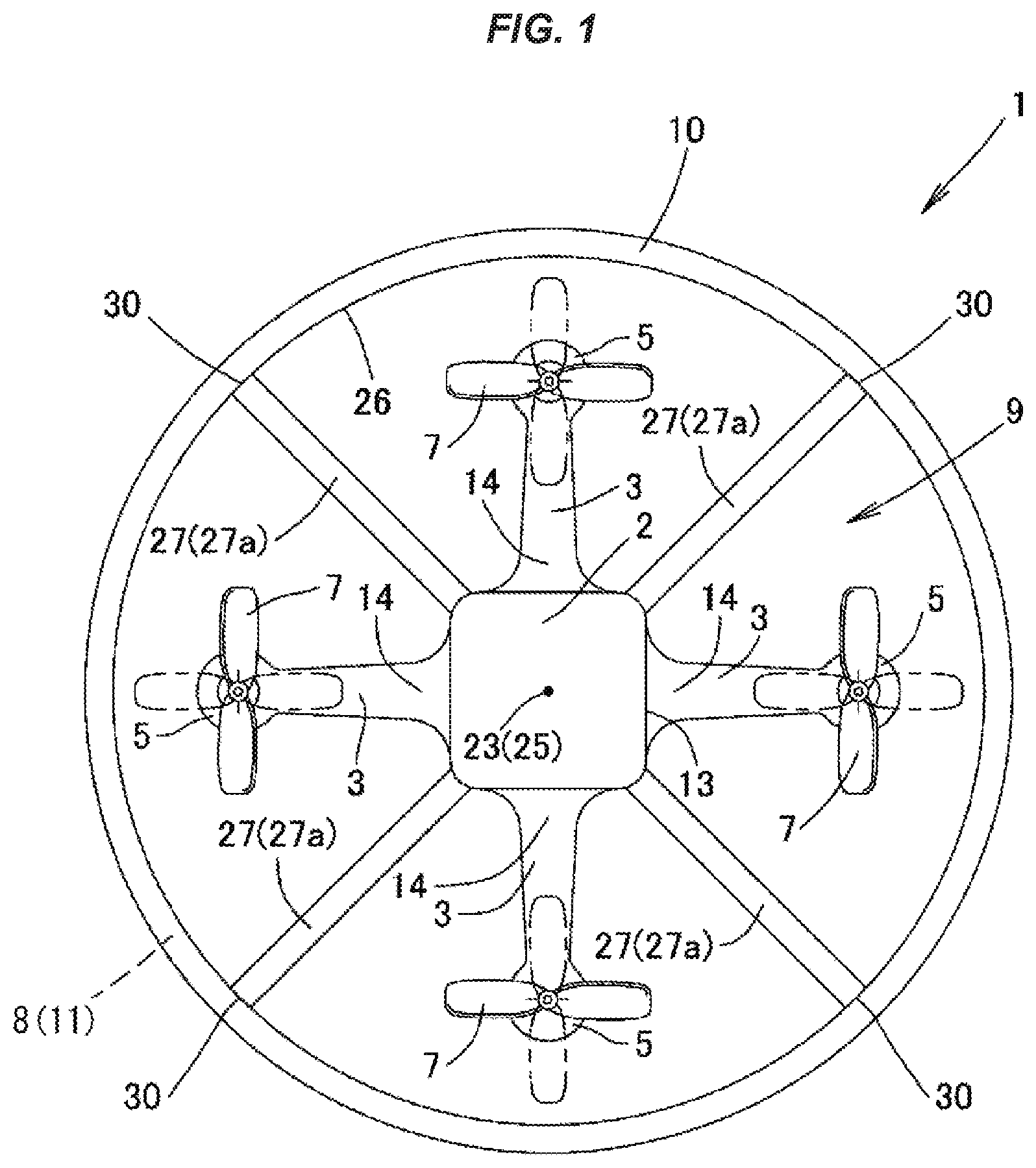 Patent US11772597 — Drone with airbag — Figure 1