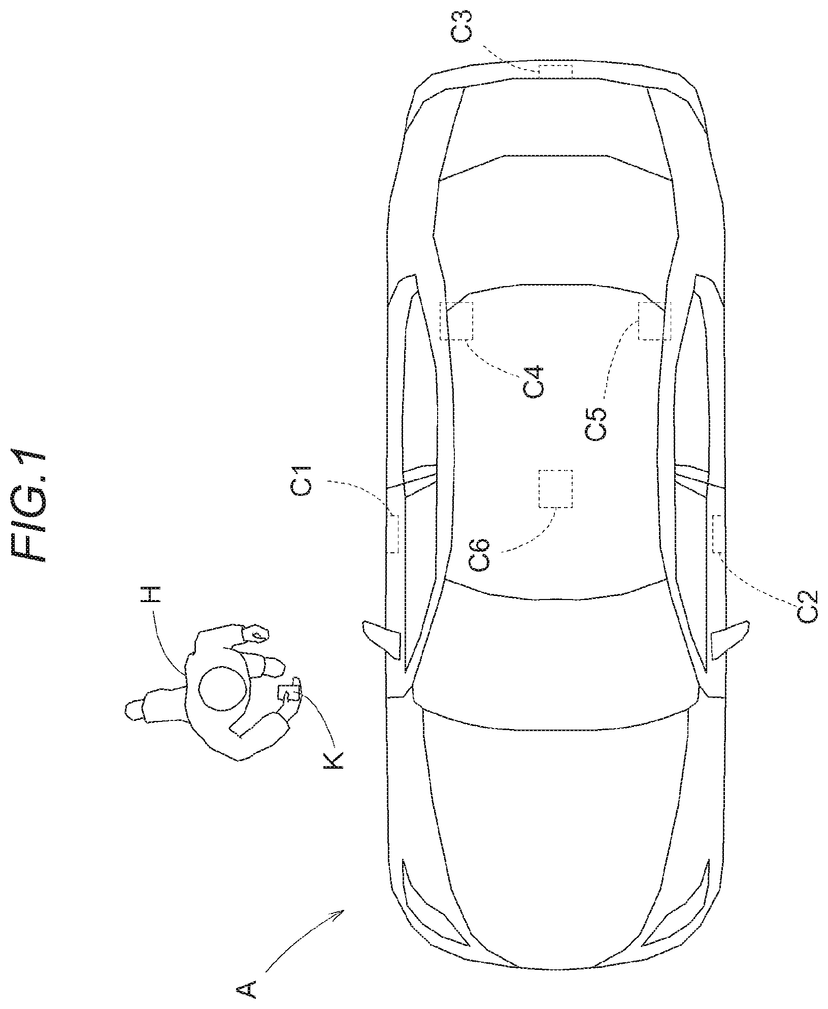 Patent US11772604 — Position estimation method for mobile terminal, position estimation device for mobile terminal and position estimation system for mobile terminal — Figure 1