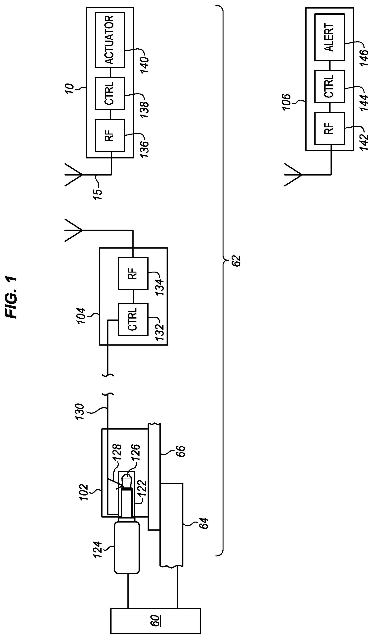 Patent US11772616 — Wireless towed vehicle breakaway cable alert system — Figure 1