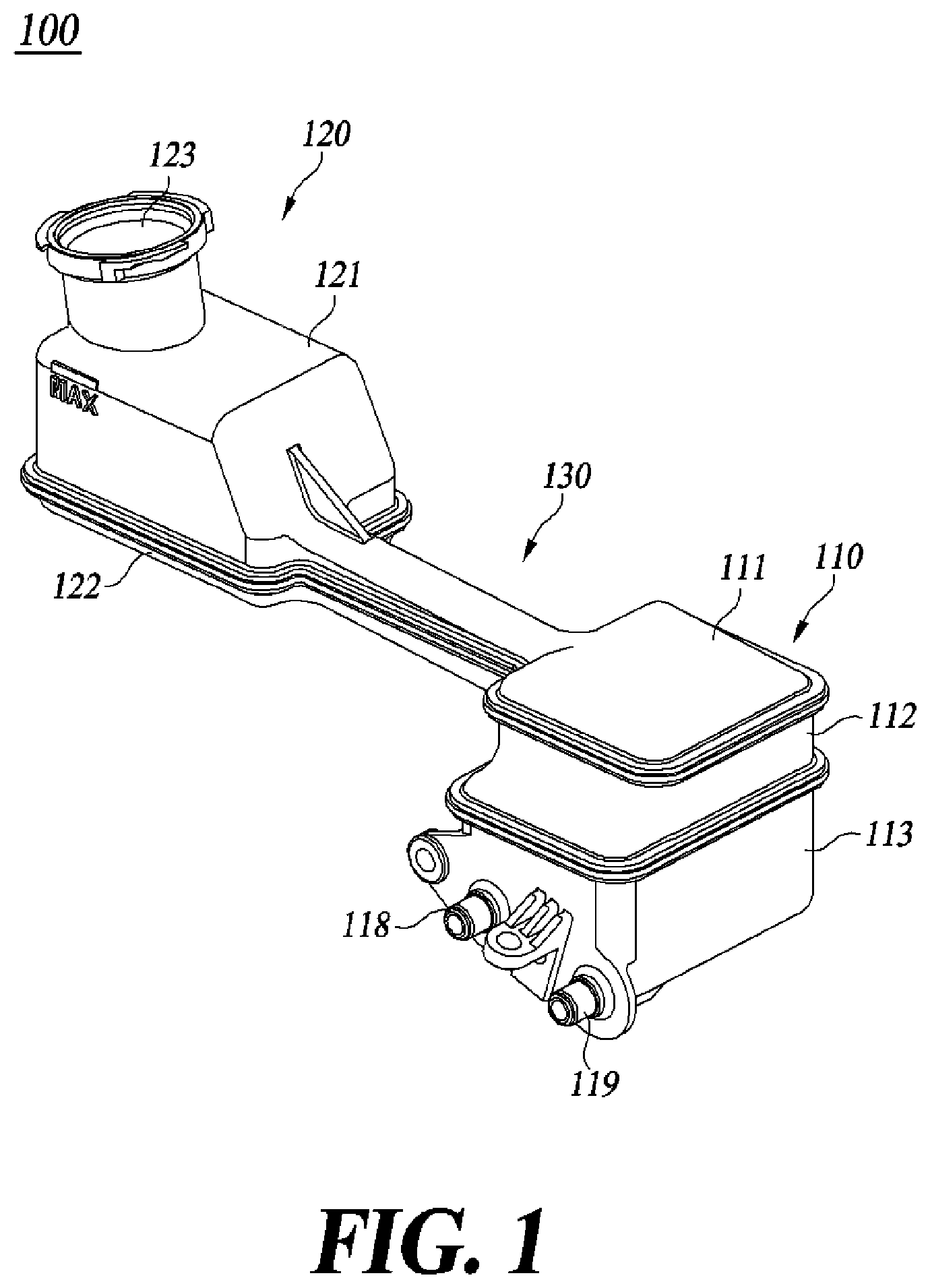 Patent US11772621 — Brake oil reservoir for vehicles — Figure 1