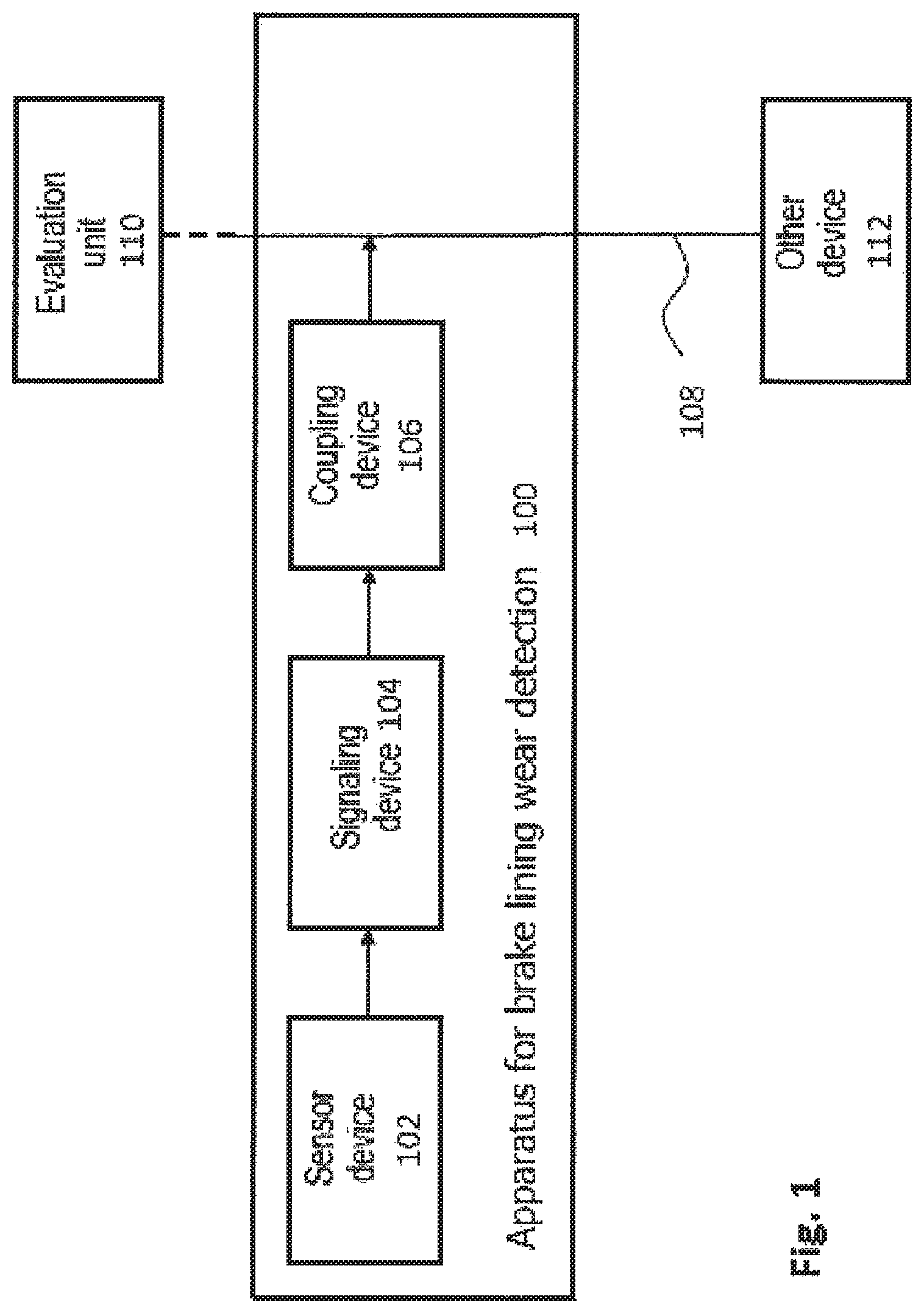 Patent US11772626 — Brake lining wear detection with efficient signal transmission — Figure 1