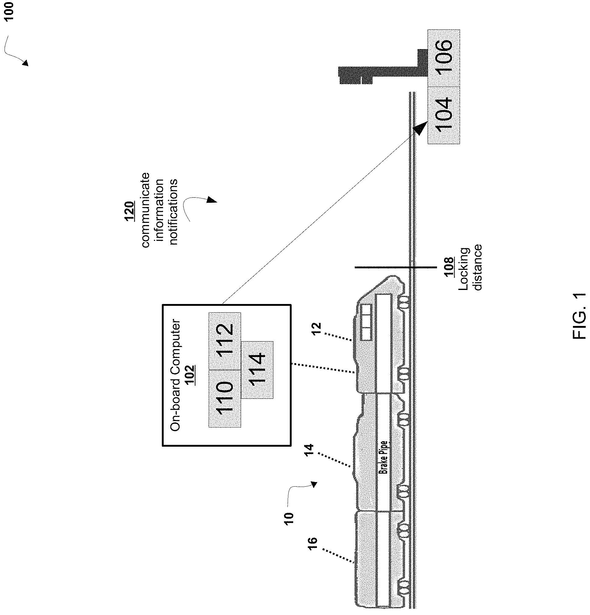 Patent US11772692 Figure 1 – Method and apparatus for vehicle-based switch locking in a rail network