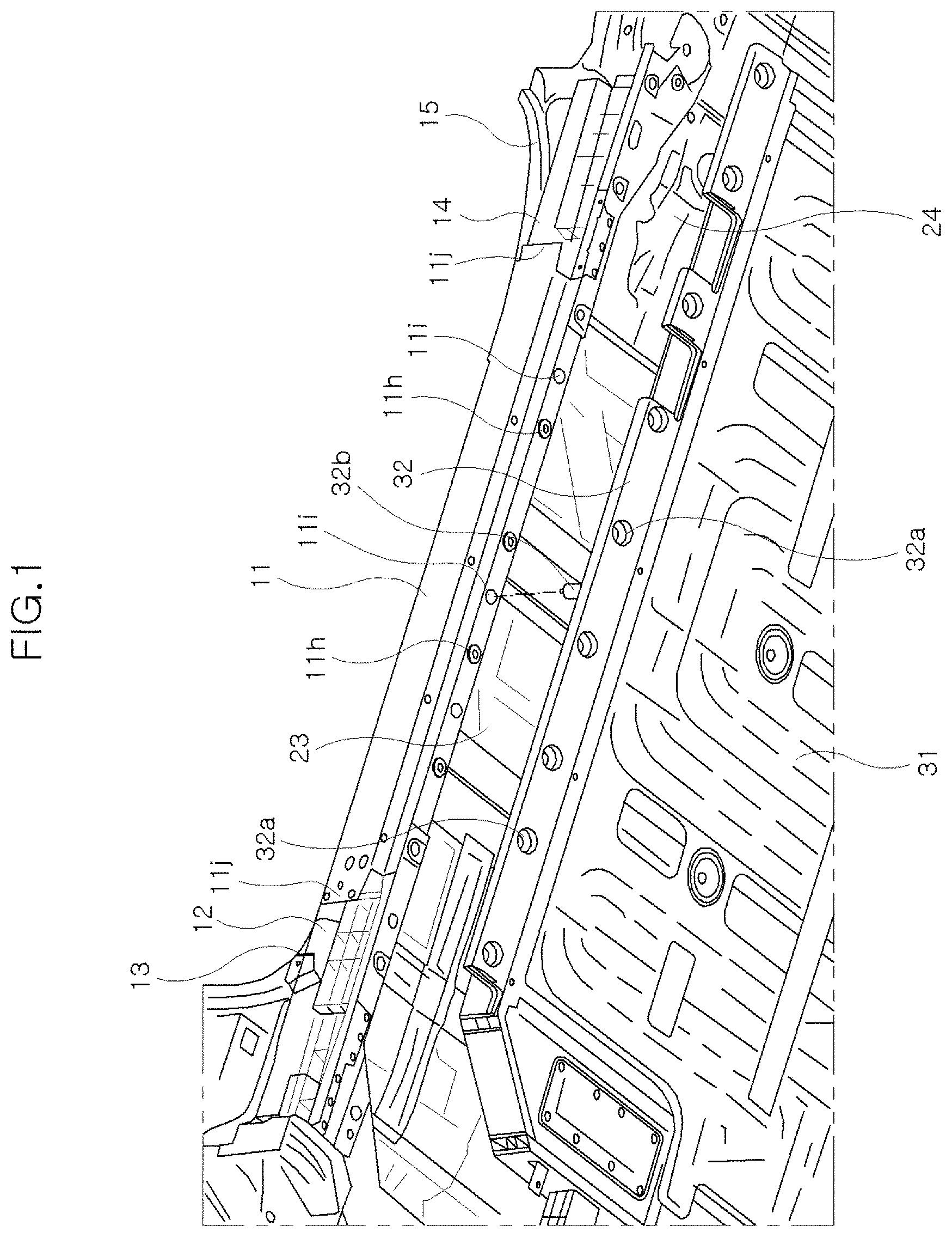 Patent US11772705 — Side sill assembly for eco-friendly vehicle — Figure 1
