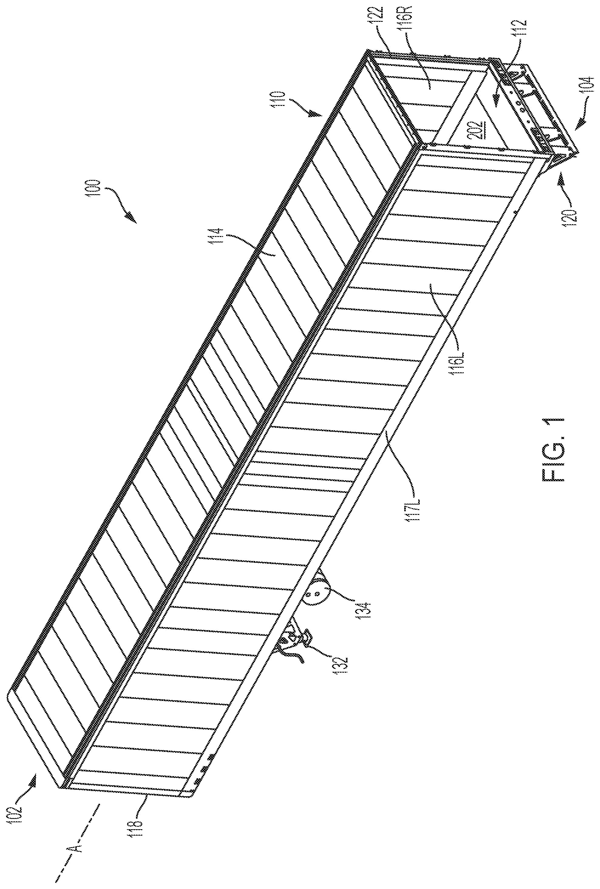 Patent US11772712 — Composite floor with integrated conduit — Figure 1