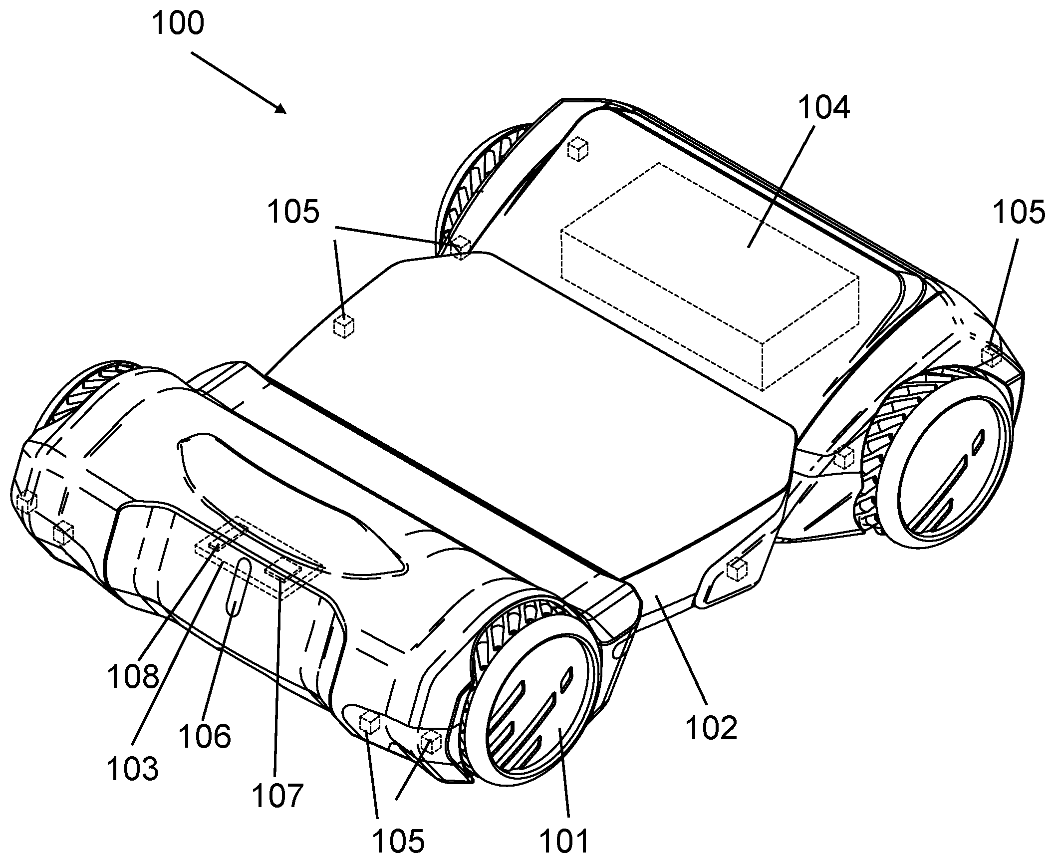 Patent US11772717 — Autonomous versatile vehicle system — Figure 1