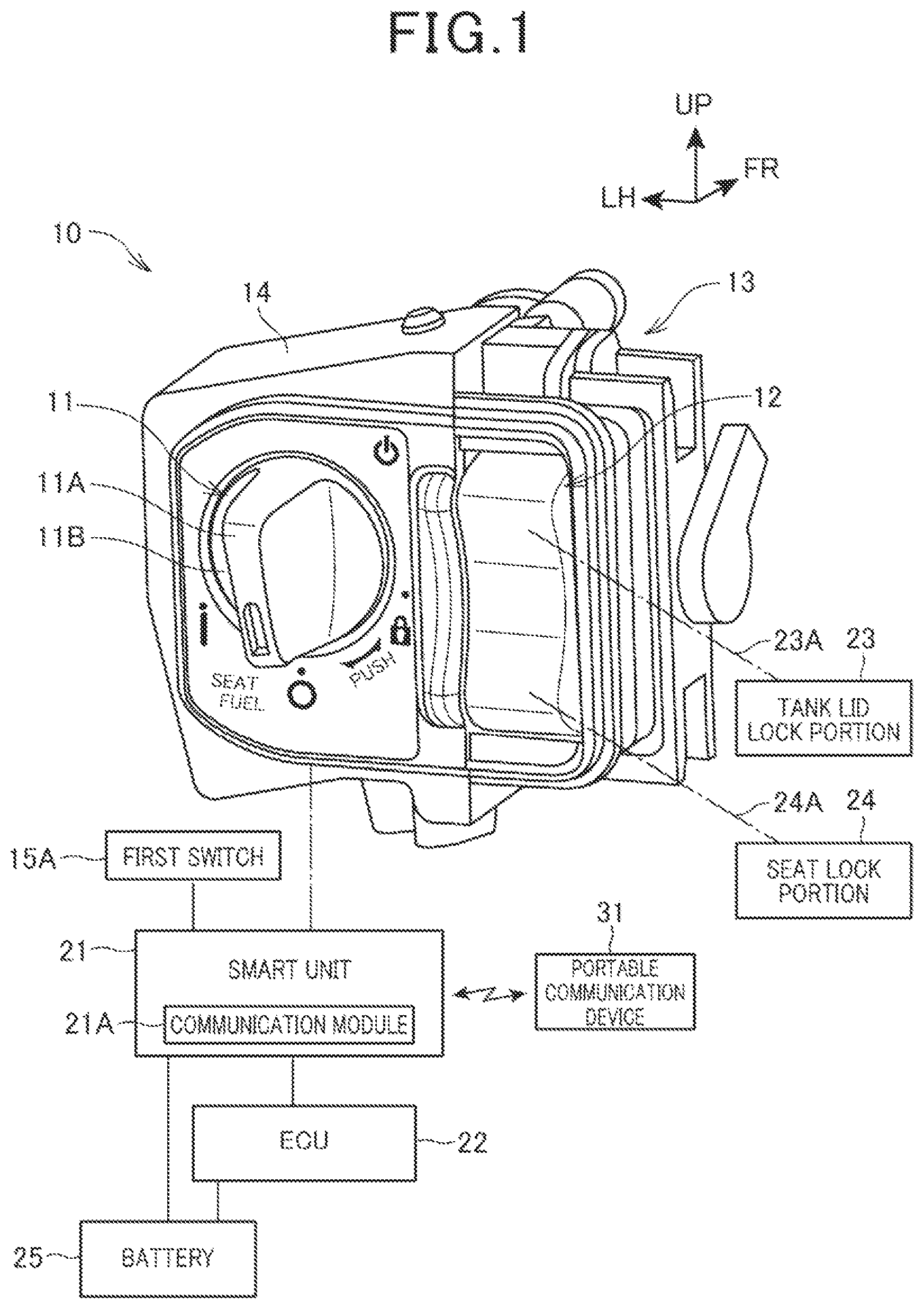 Patent US11772731 — Vehicle operation device — Figure 1