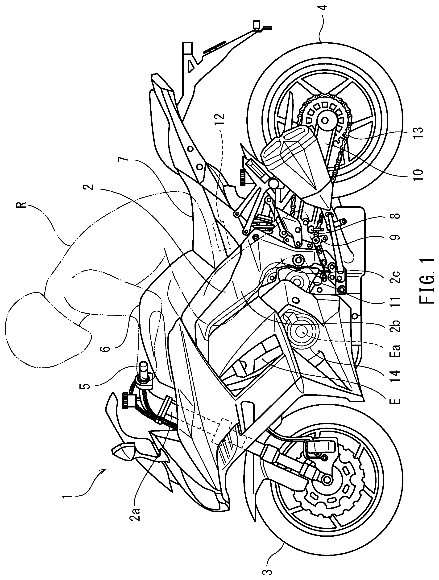Patent US11772744 — Control device of gear transmission-equipped vehicle and method of controlling gear transmission-equipped vehicle — Figure 1