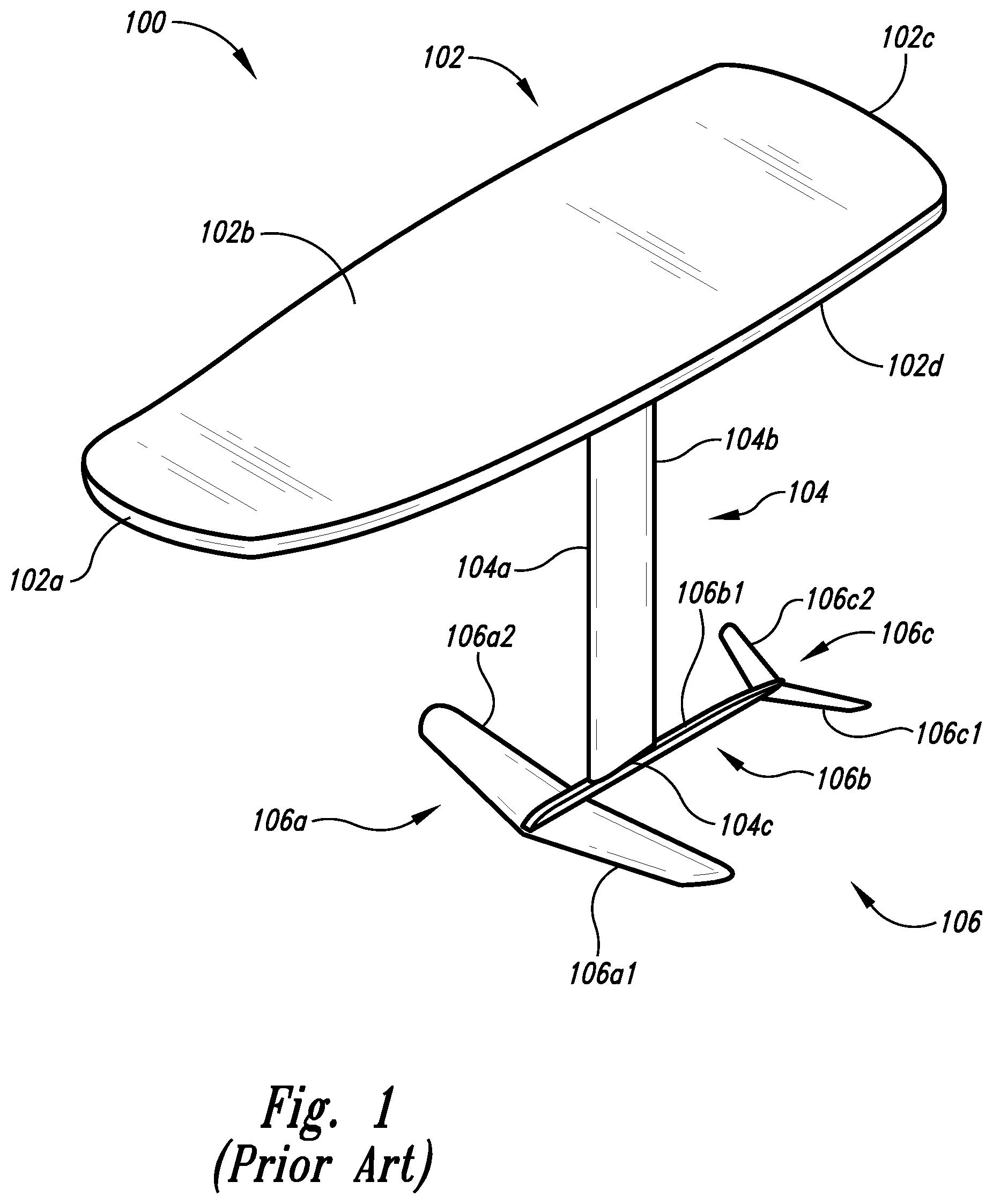 Patent US11772752 — Enhanced mast assembly for hydrofoil watersports board system — Figure 1