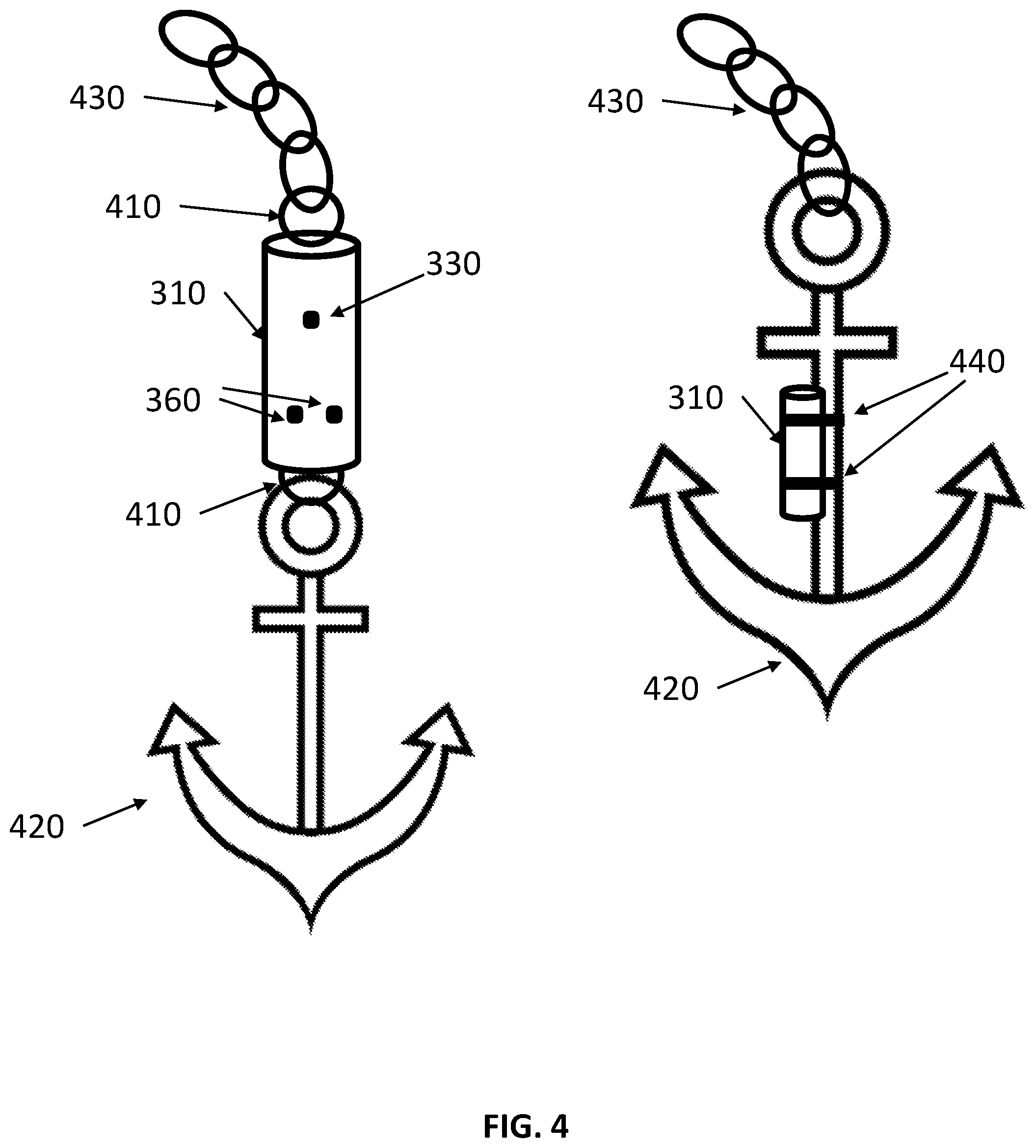Patent US11772757 Figure 4 – Boat anchor monitoring system