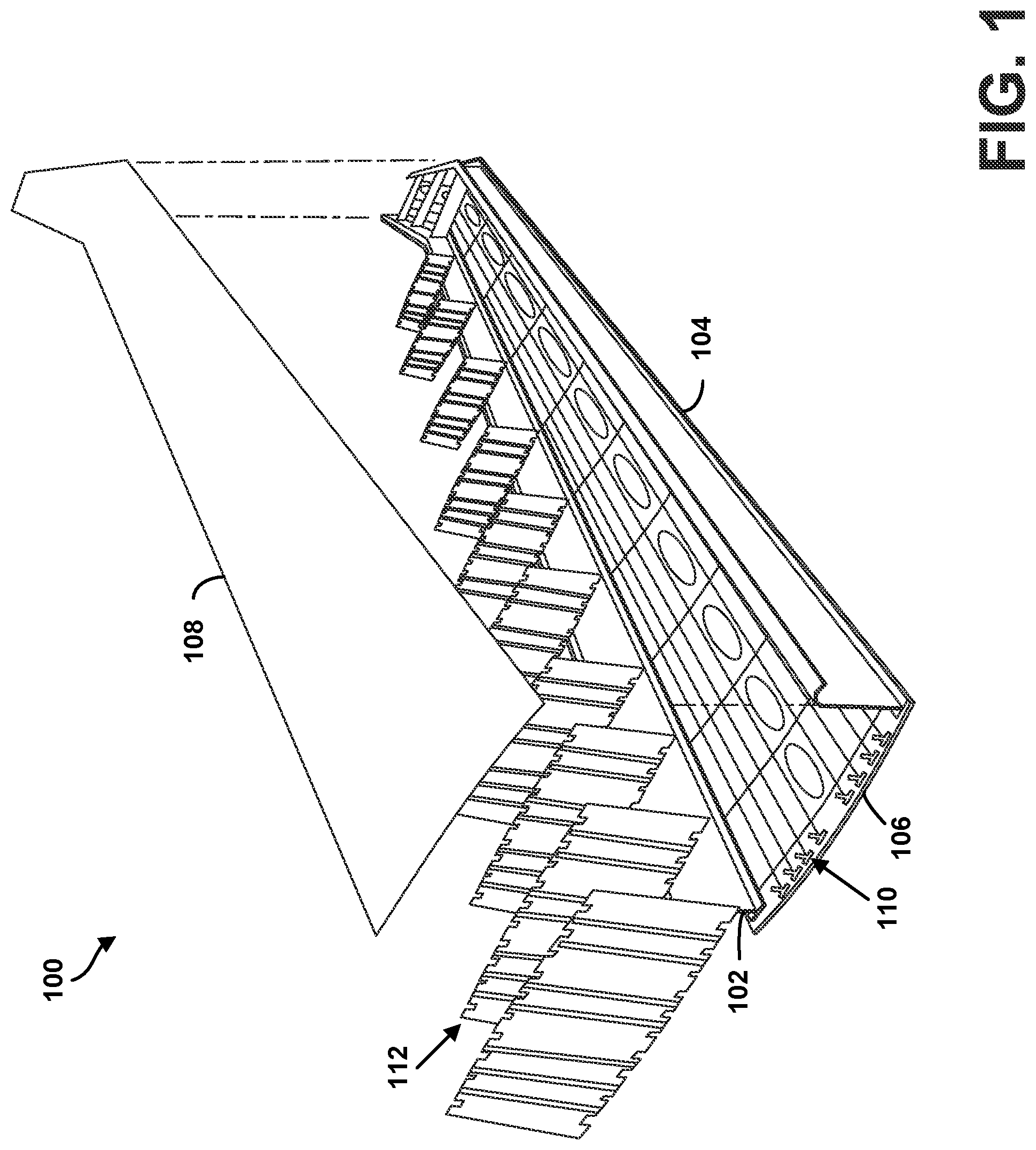 Patent US11772775 Figure 1 – Shear ties for aircraft wing