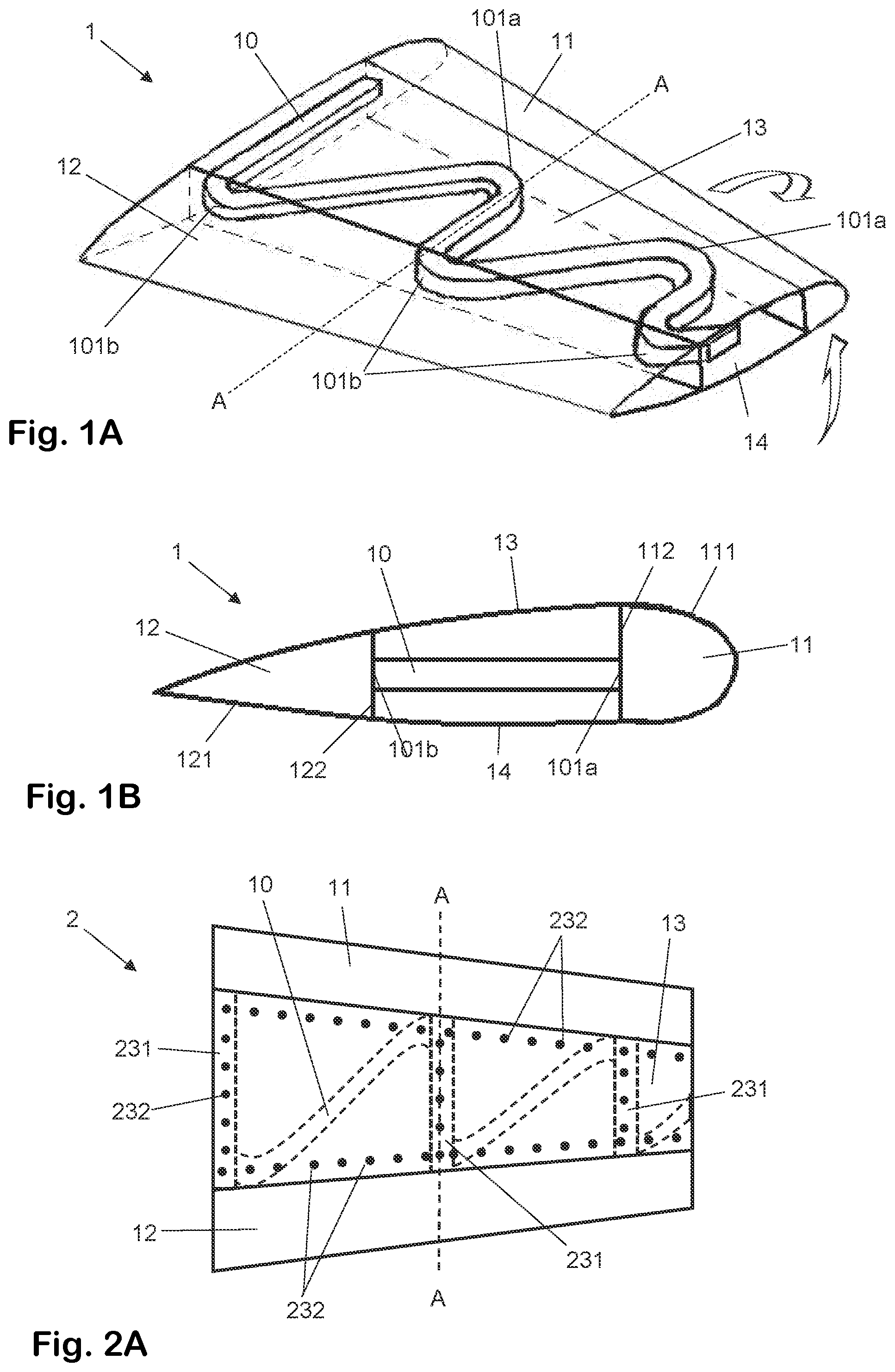 Patent US11772780 — Aerofoil structures with stiffness properties adjustment component — Figure 1