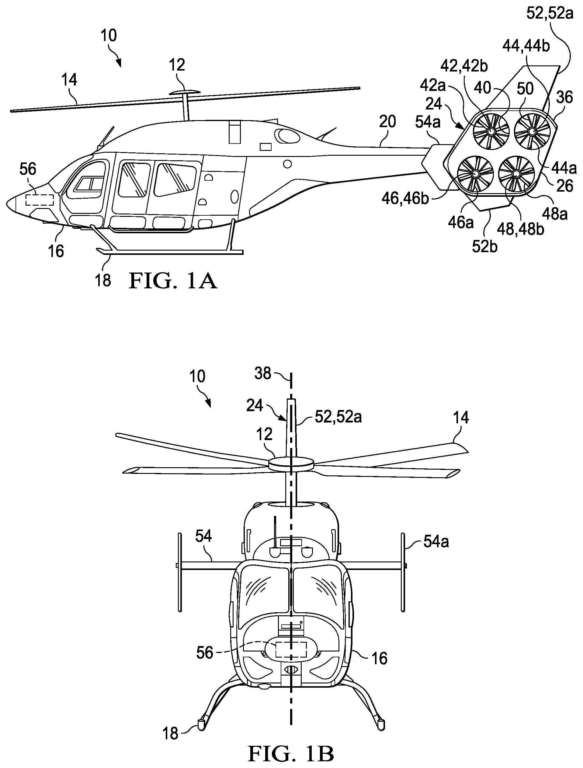 Patent US11772785 — Tail rotor configurations for rotorcraft yaw control systems — Figure 1