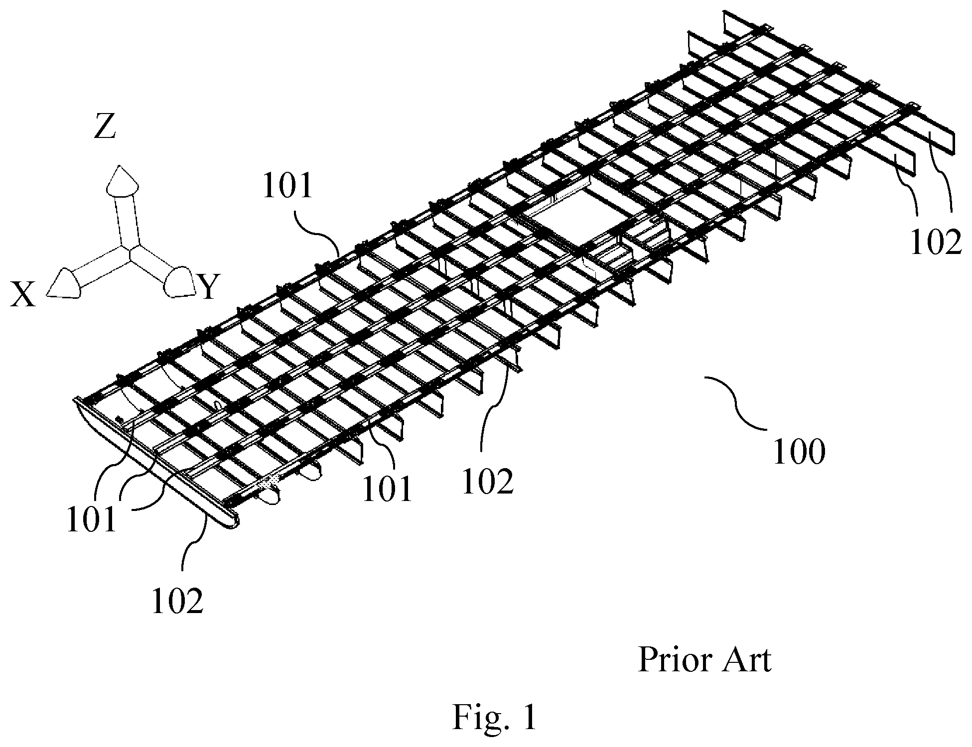 Patent US11772796 — System and method for mounting items to an aircraft floor — Figure 1