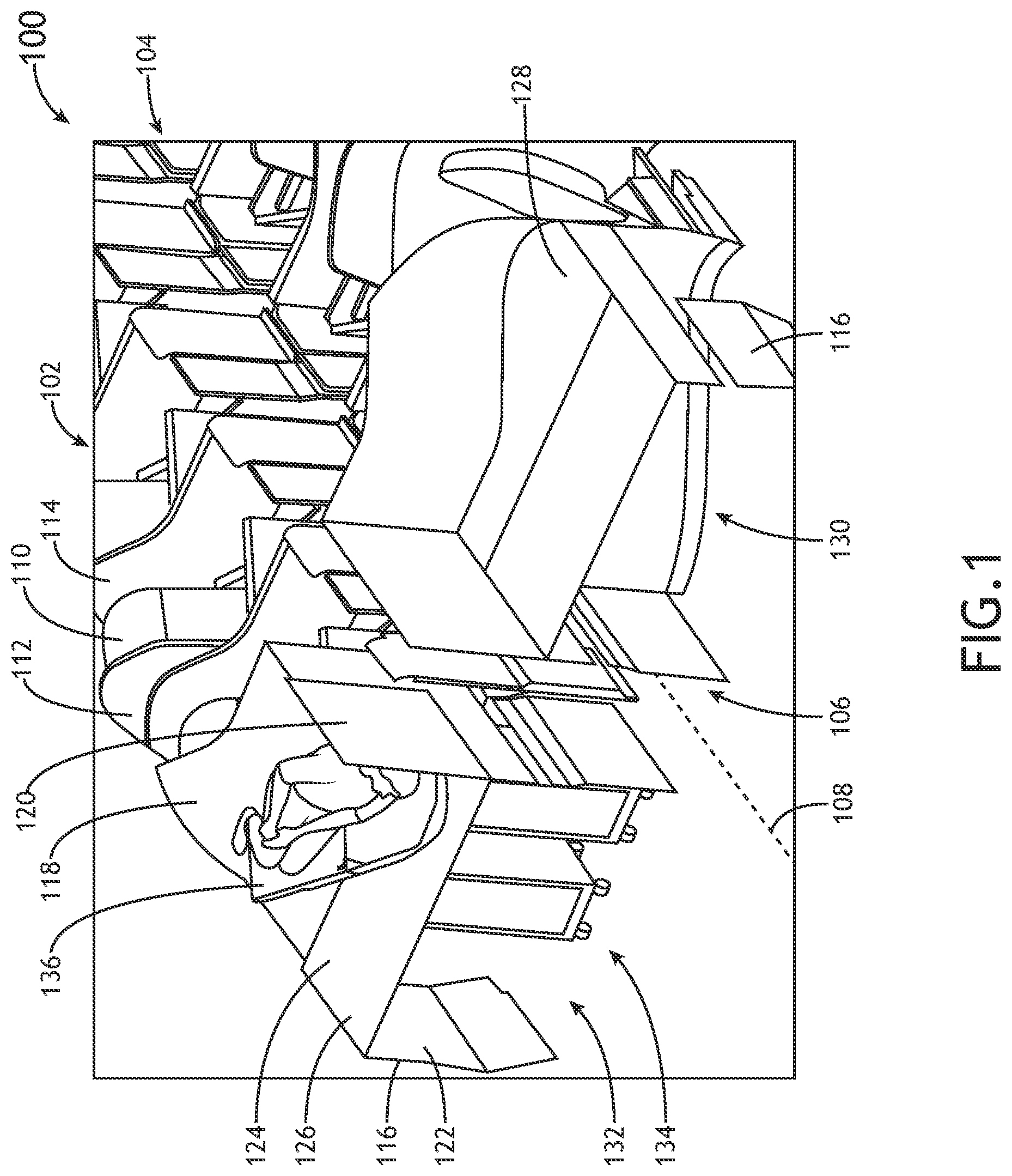 Patent US11772798 — Aircraft monument with integrated cabin crew quarters — Figure 1