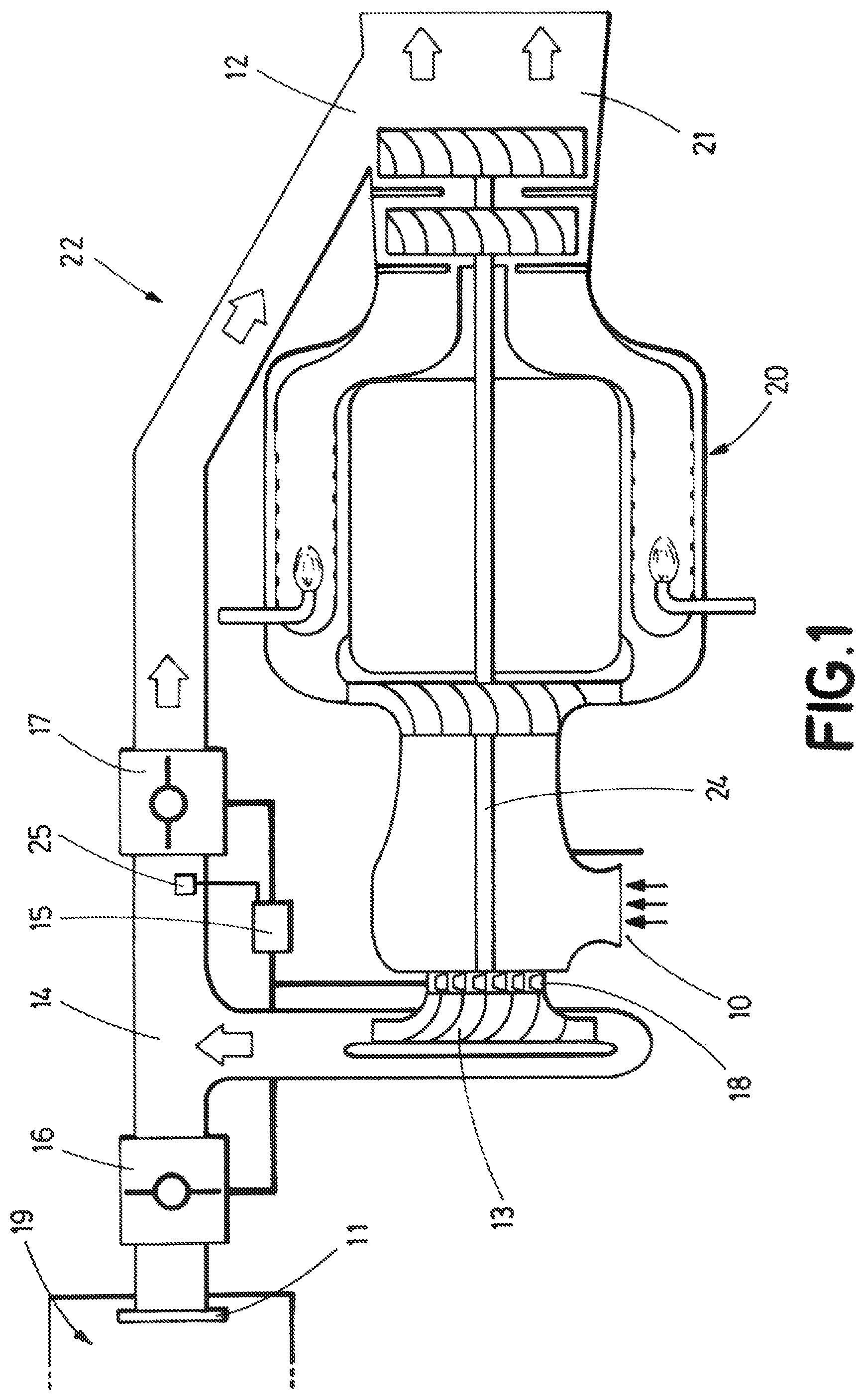 Patent US11772800 — Vehicle cabin air supply device and operating method of such device — Figure 1