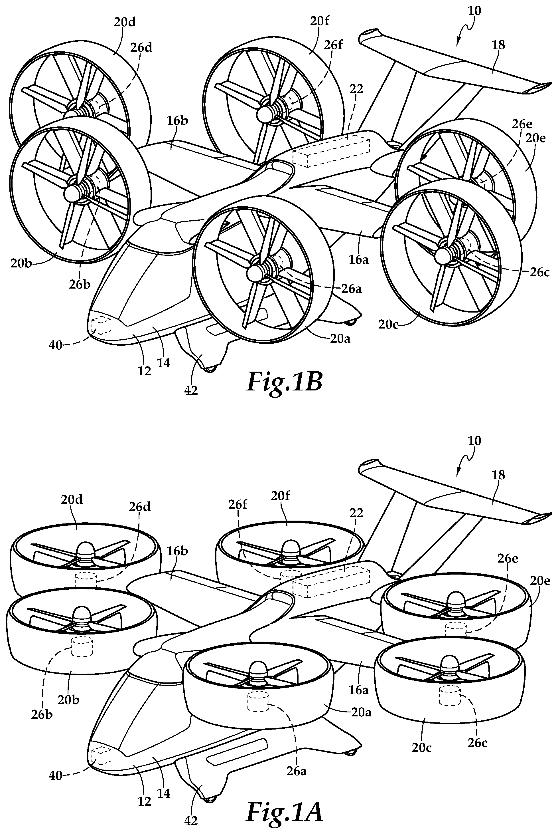 Patent US11772805 — Configurable electrical architectures for eVTOL aircraft — Figure 1