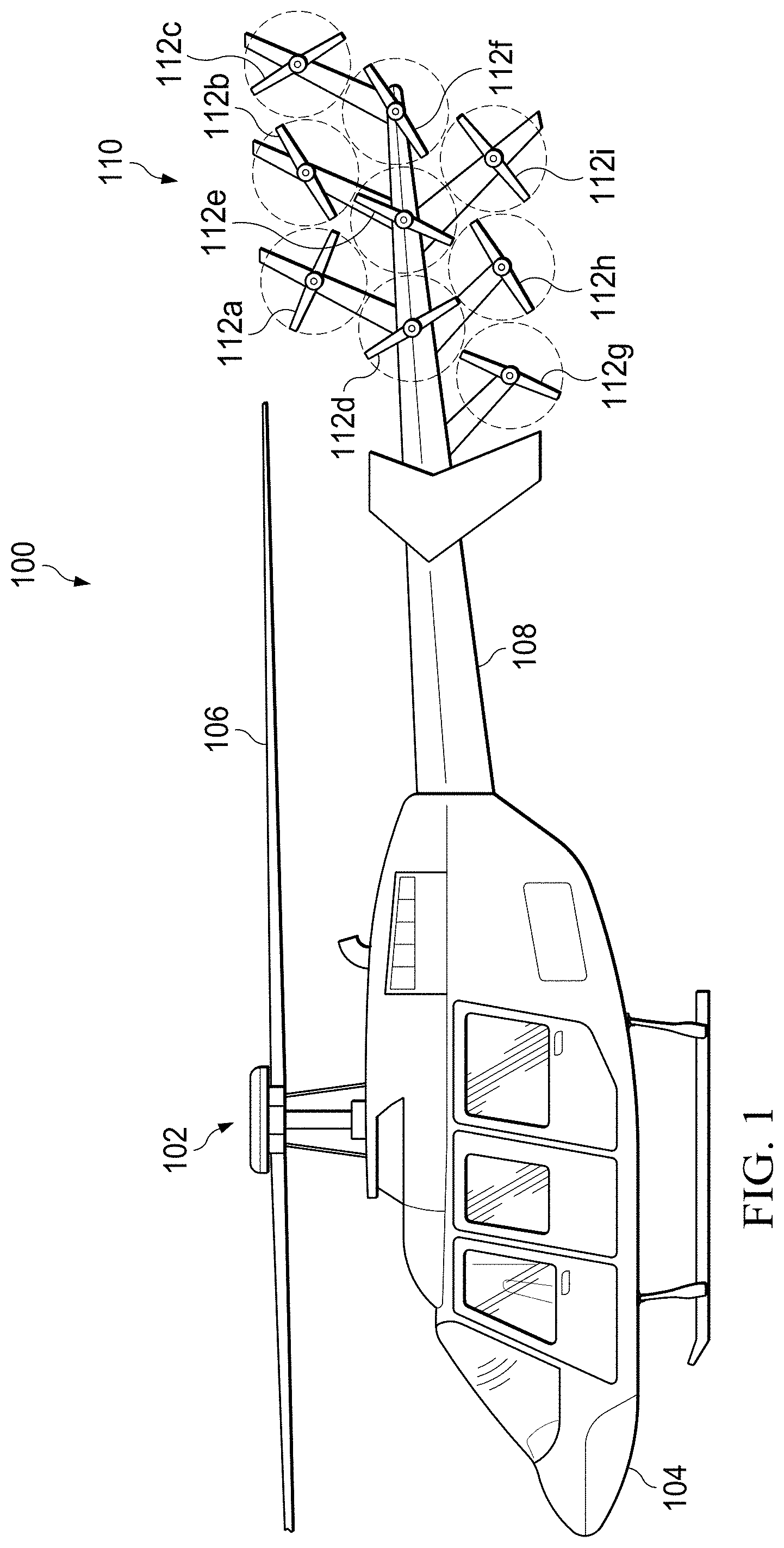 Patent US11772807 — Electric distributed anti-torque architecture — Figure 1