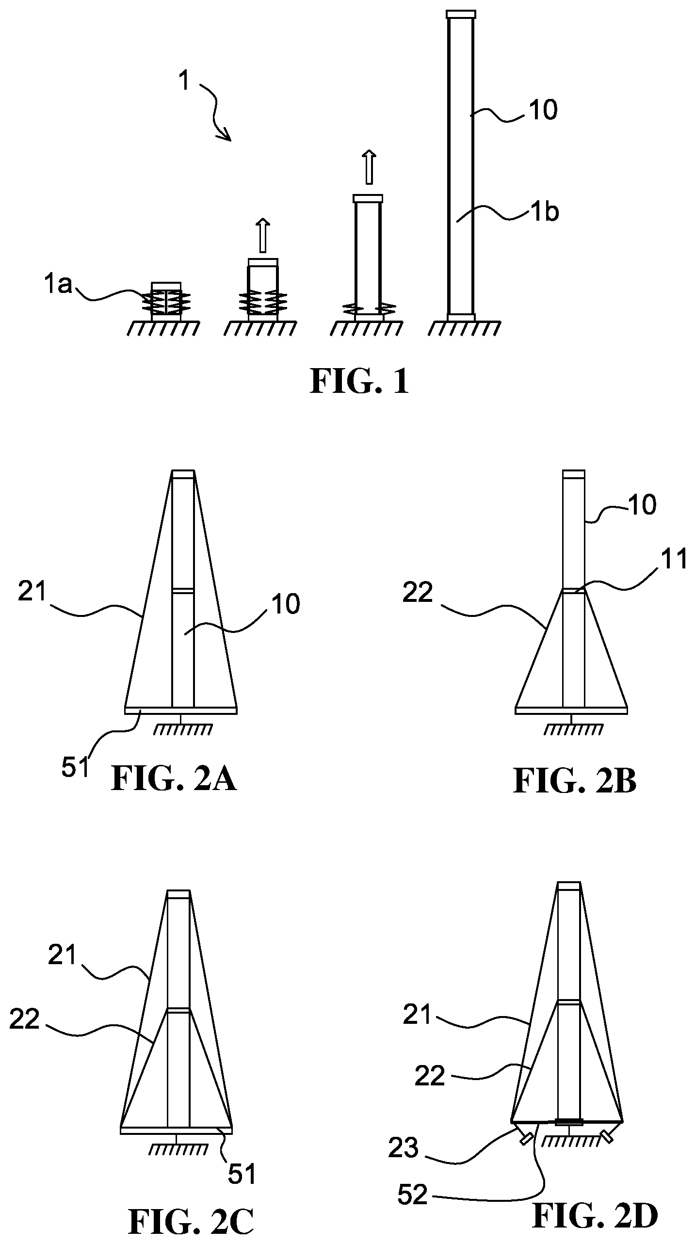Patent US11772825 — Deployable satellite mast — Figure 1