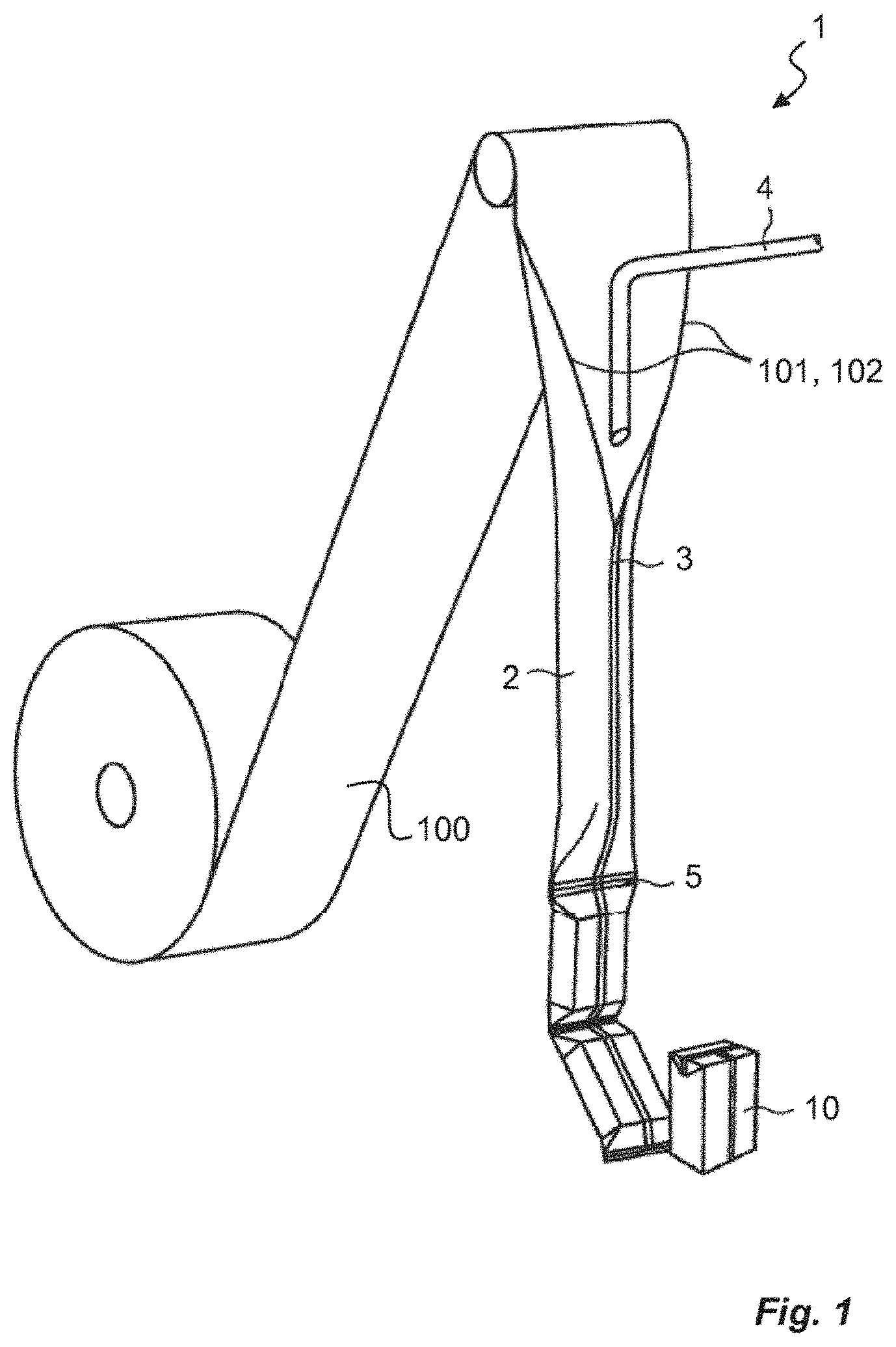Patent US11772841 — Method for producing a packaging material — Figure 1