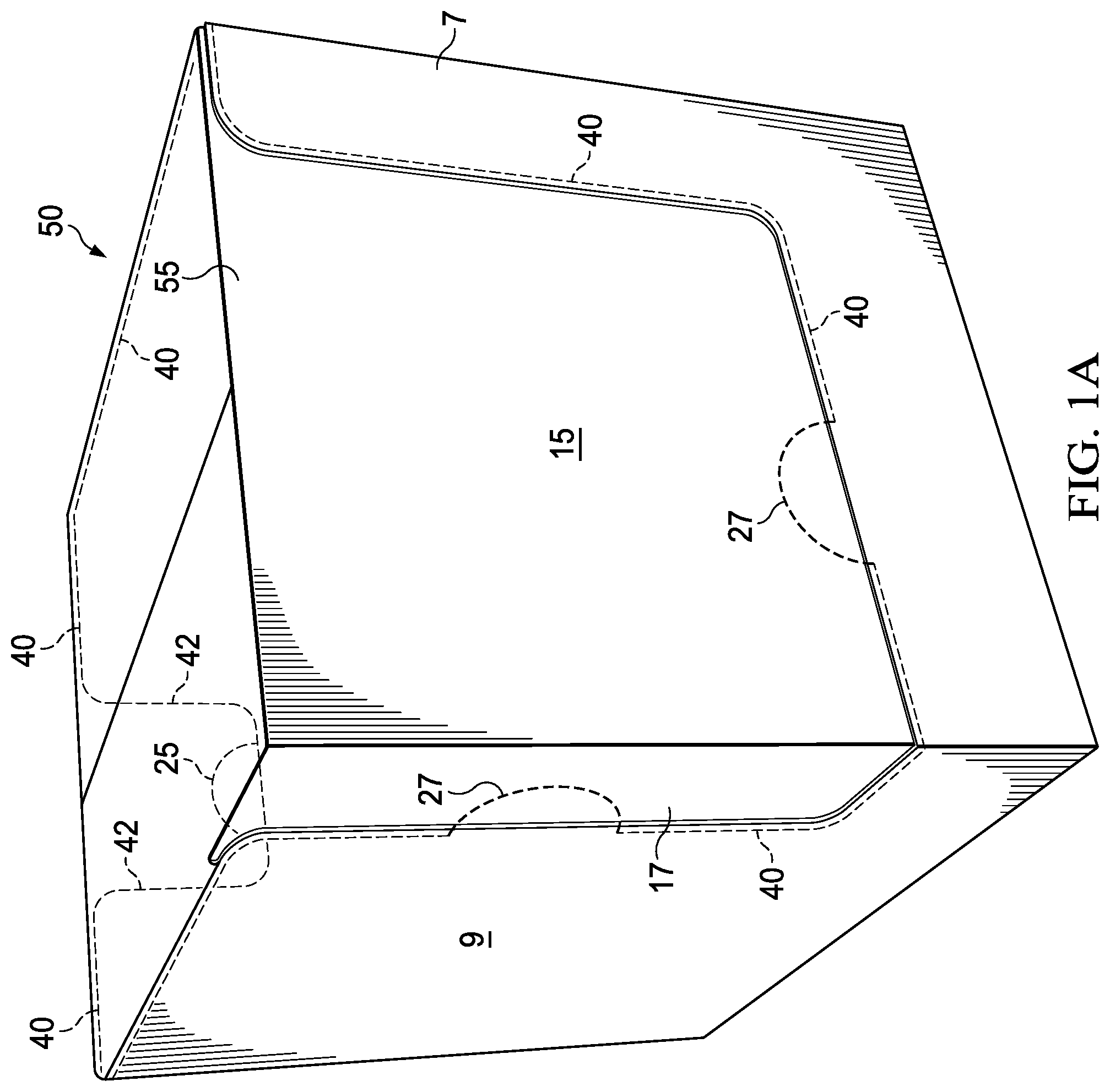 Patent US11772842 — Package with reinforced lines of weakness for storage and transport — Figure 1