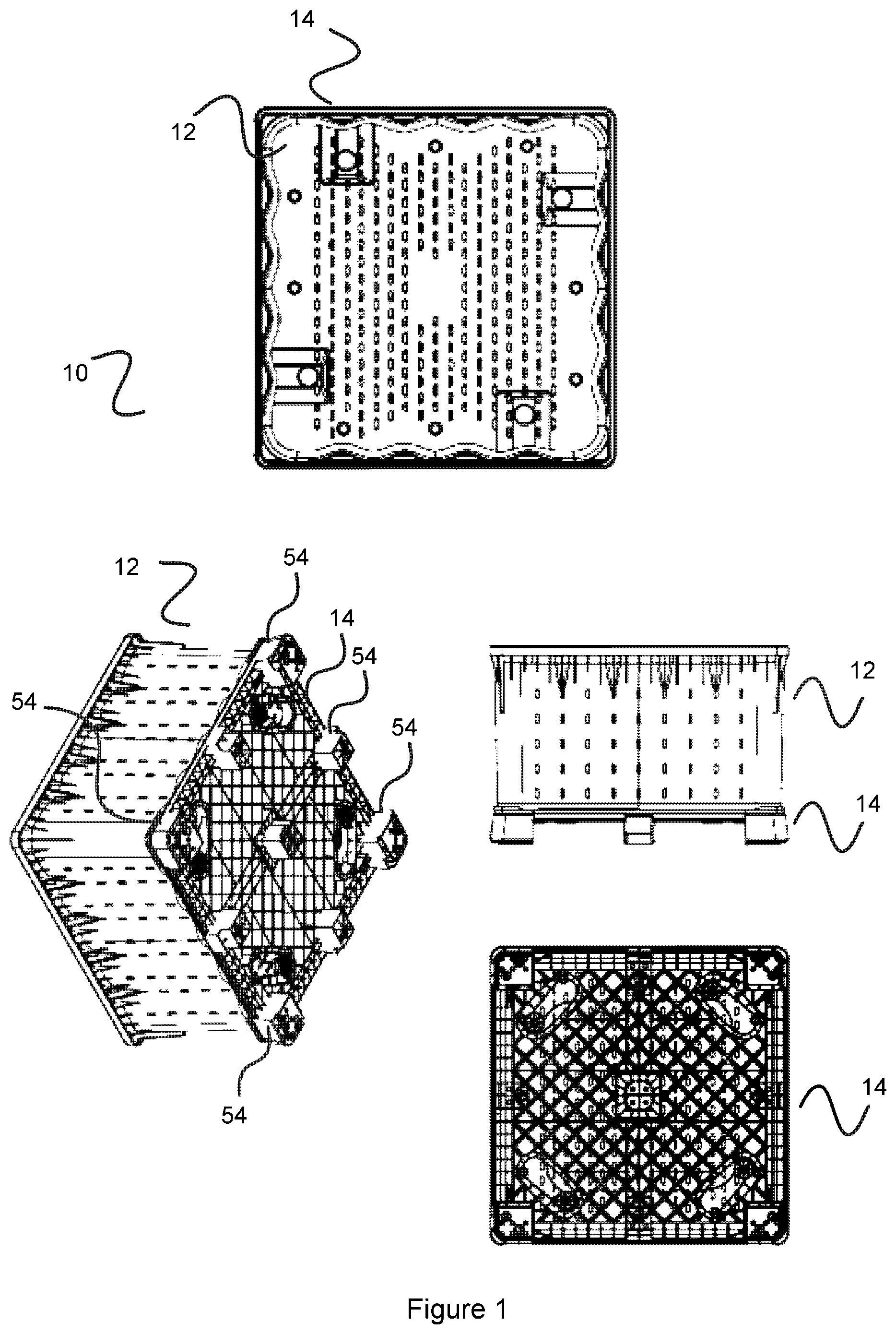 Patent US11772844 — Reusable bin assembly — Figure 1