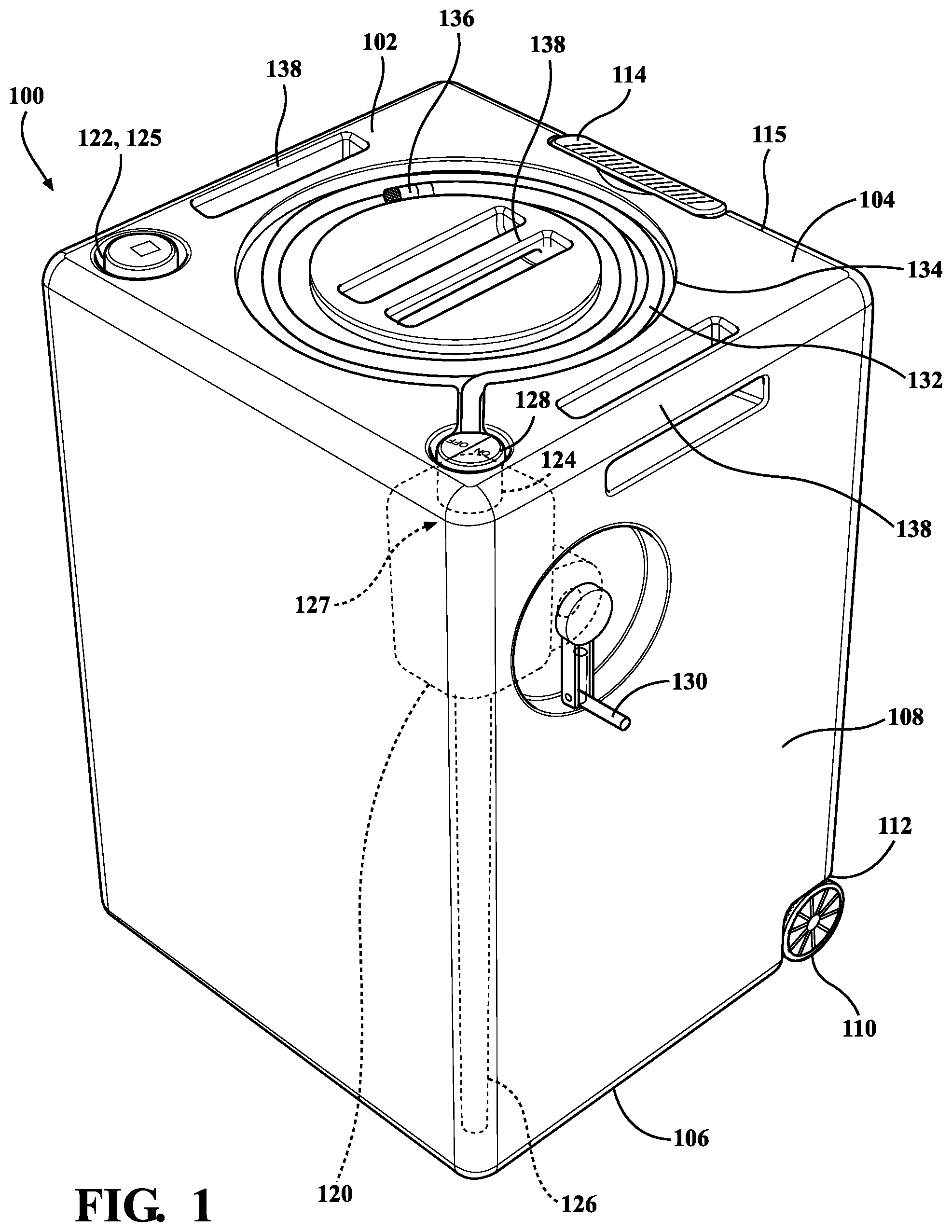Patent US11772848 Figure 1 – Container with pump system and method