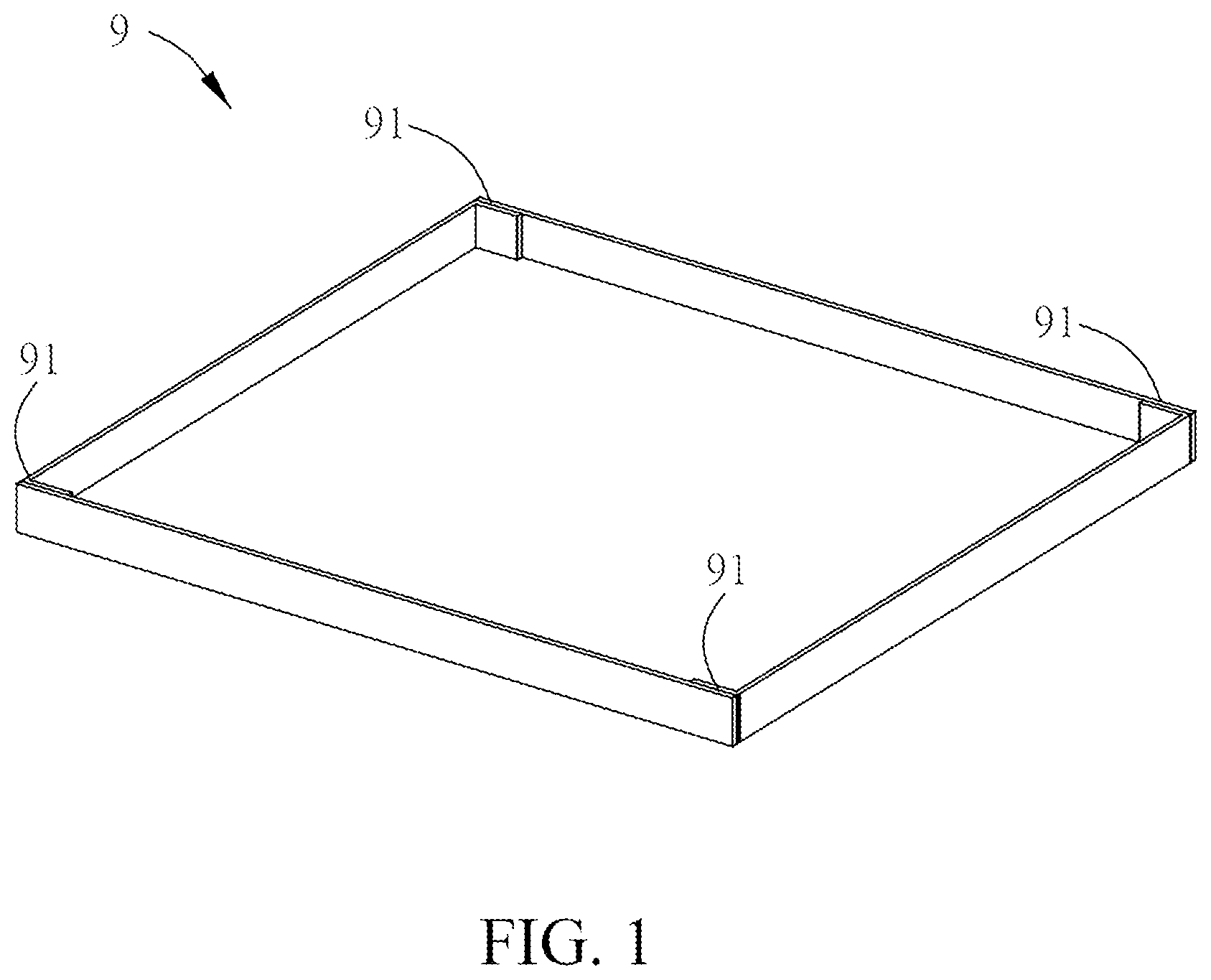 Patent US11772865 — Packaging cover and corner structure thereof — Figure 1
