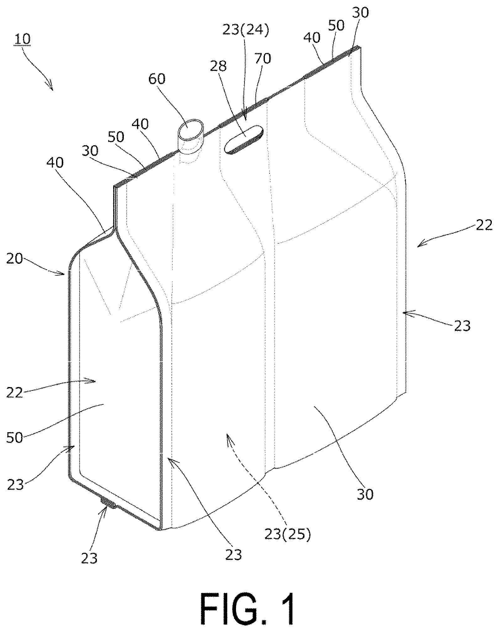 Patent US11772868 — Pouch and pouch manufacturing method — Figure 1