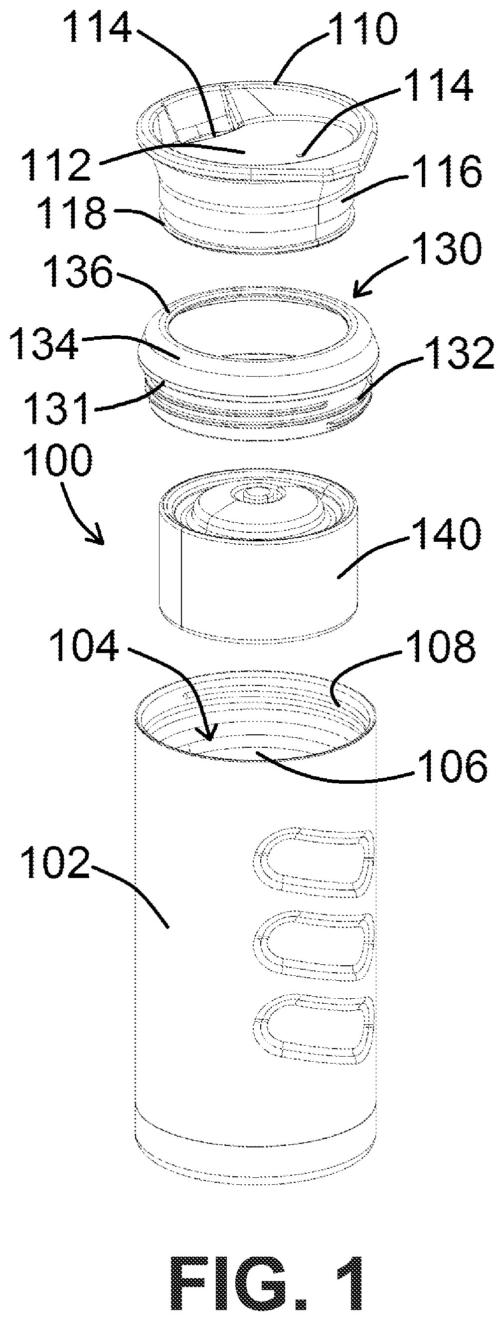 Patent US11772873 — Beverage systems and kits and methods of using the same — Figure 1