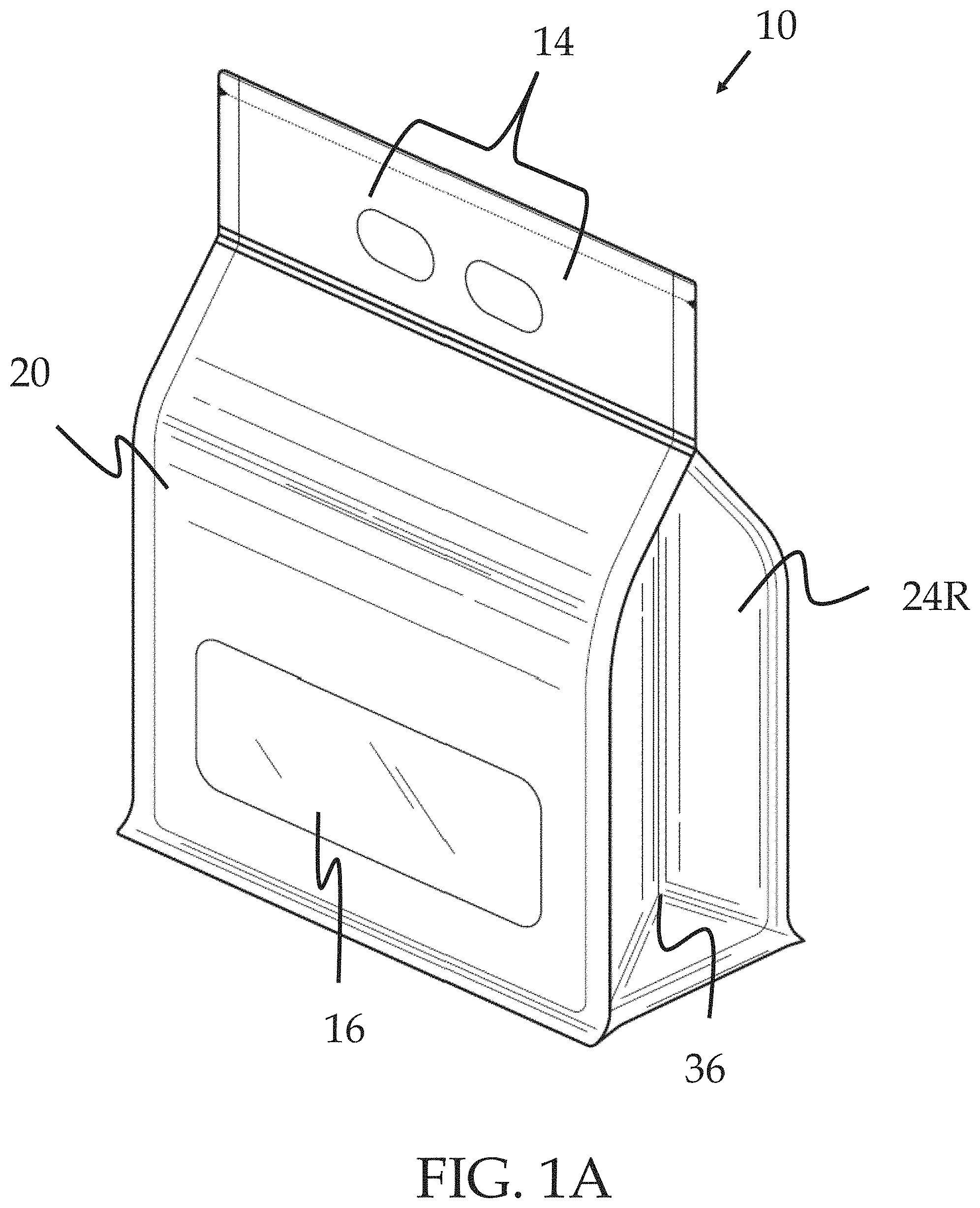 Patent US11772874 — Article carrier with integrated cooler and method of manufacturing — Figure 1