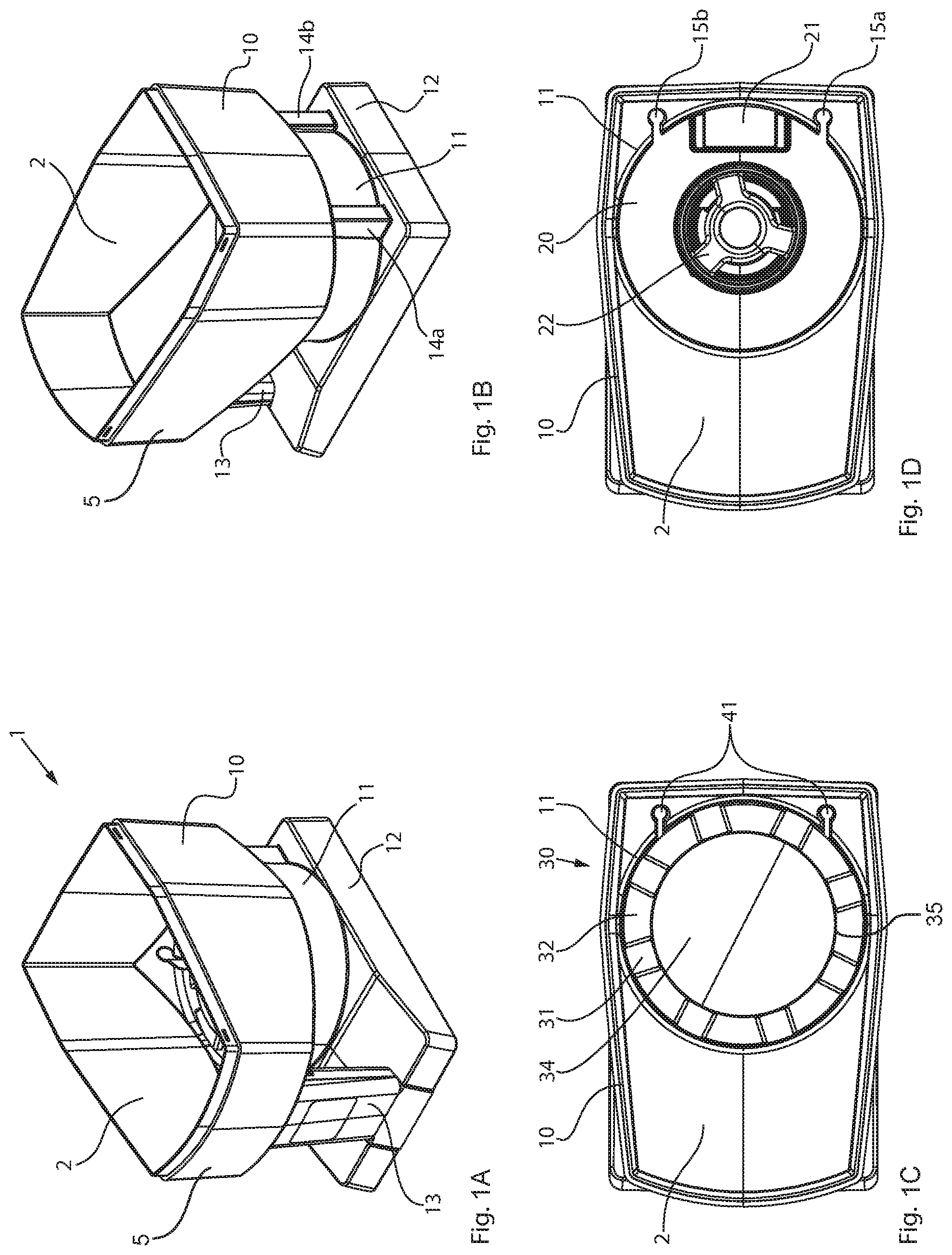Patent US11772878 — Storage container for drug dispensing and storage stations — Figure 1
