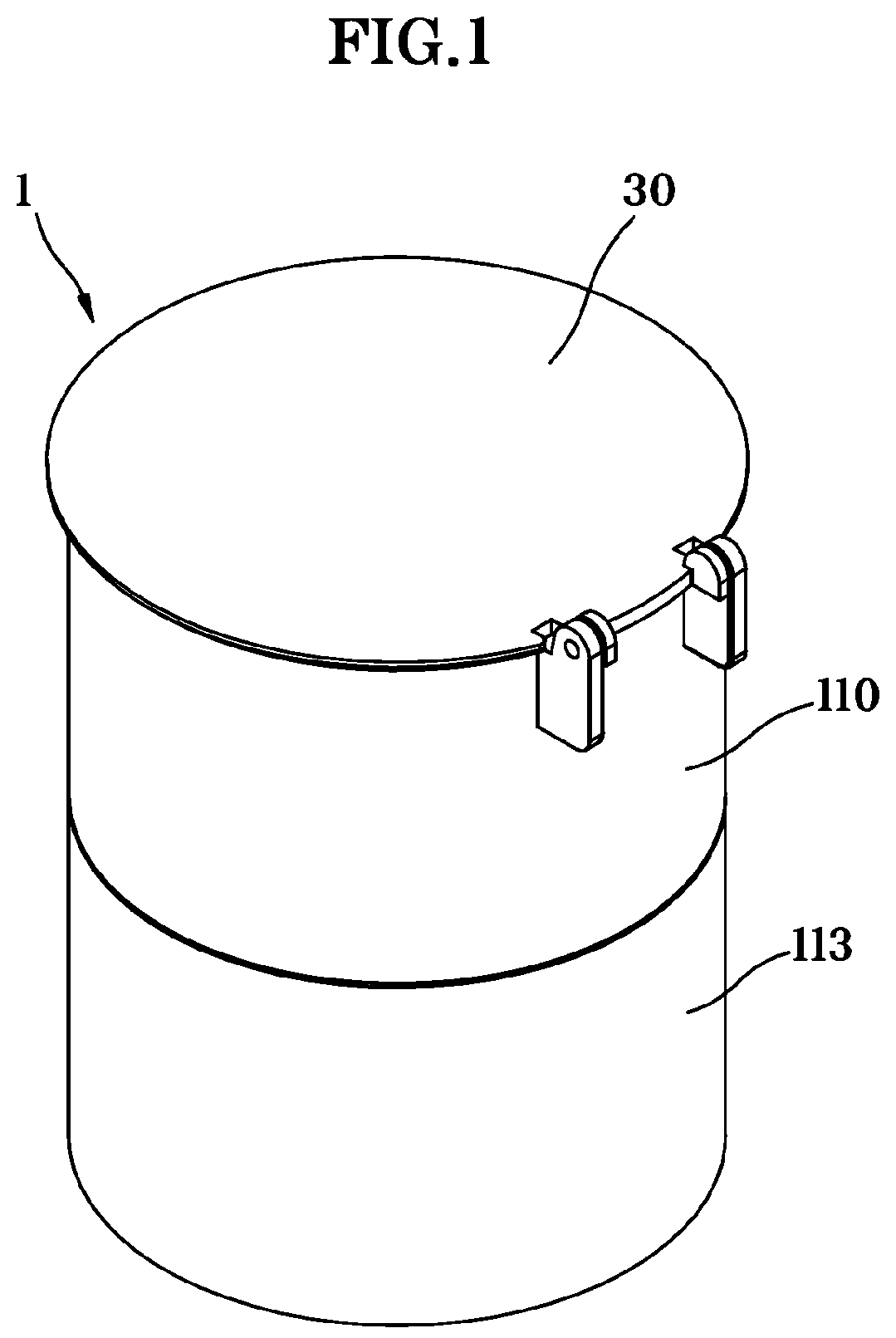 Patent US11772879 Figure 1 – Content receiving device, opening/closing mechanism, and container mechanism comprising the same
