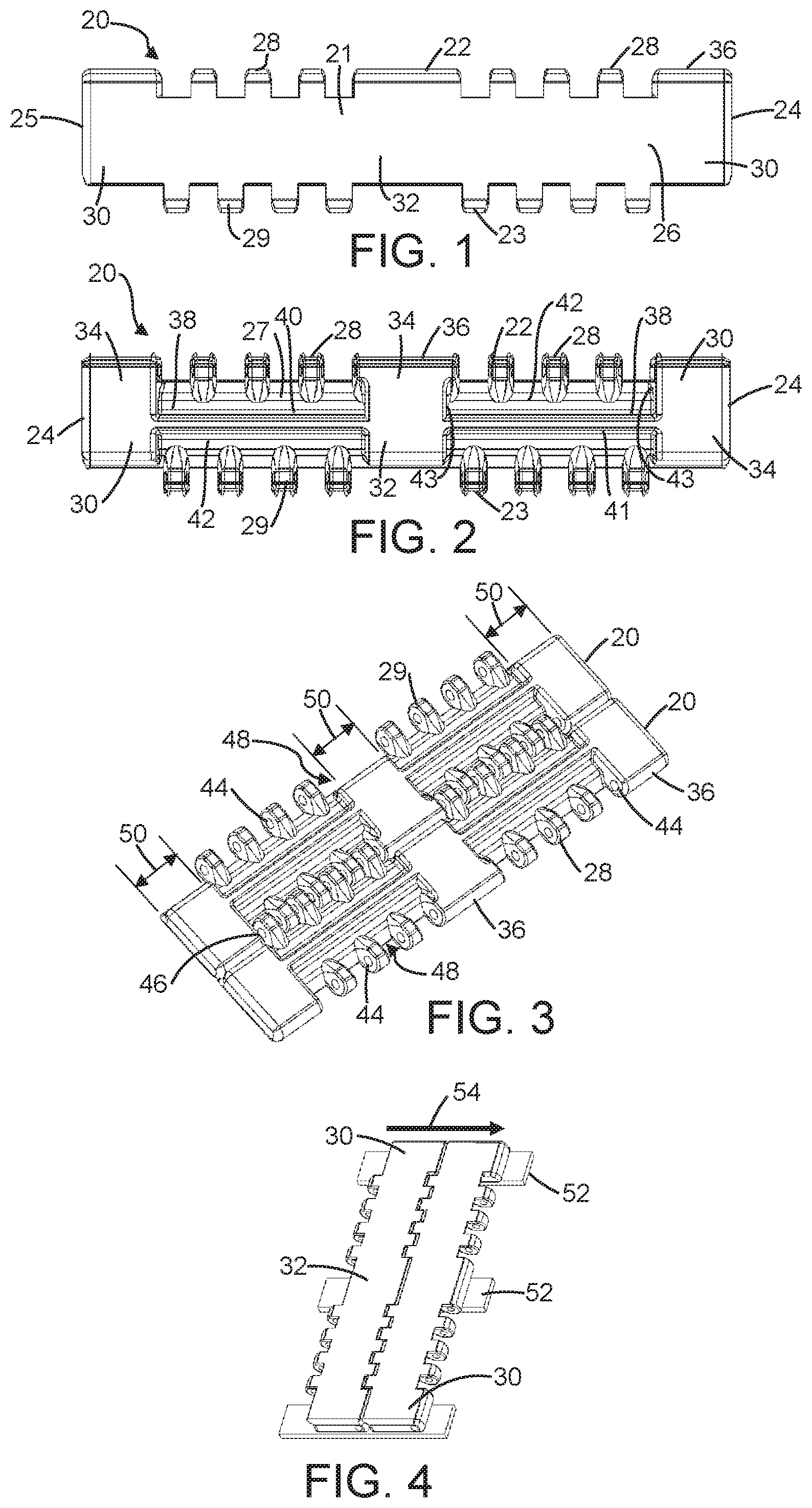 Patent US11772897 — Conveyor belt and module with wear pads — Figure 1