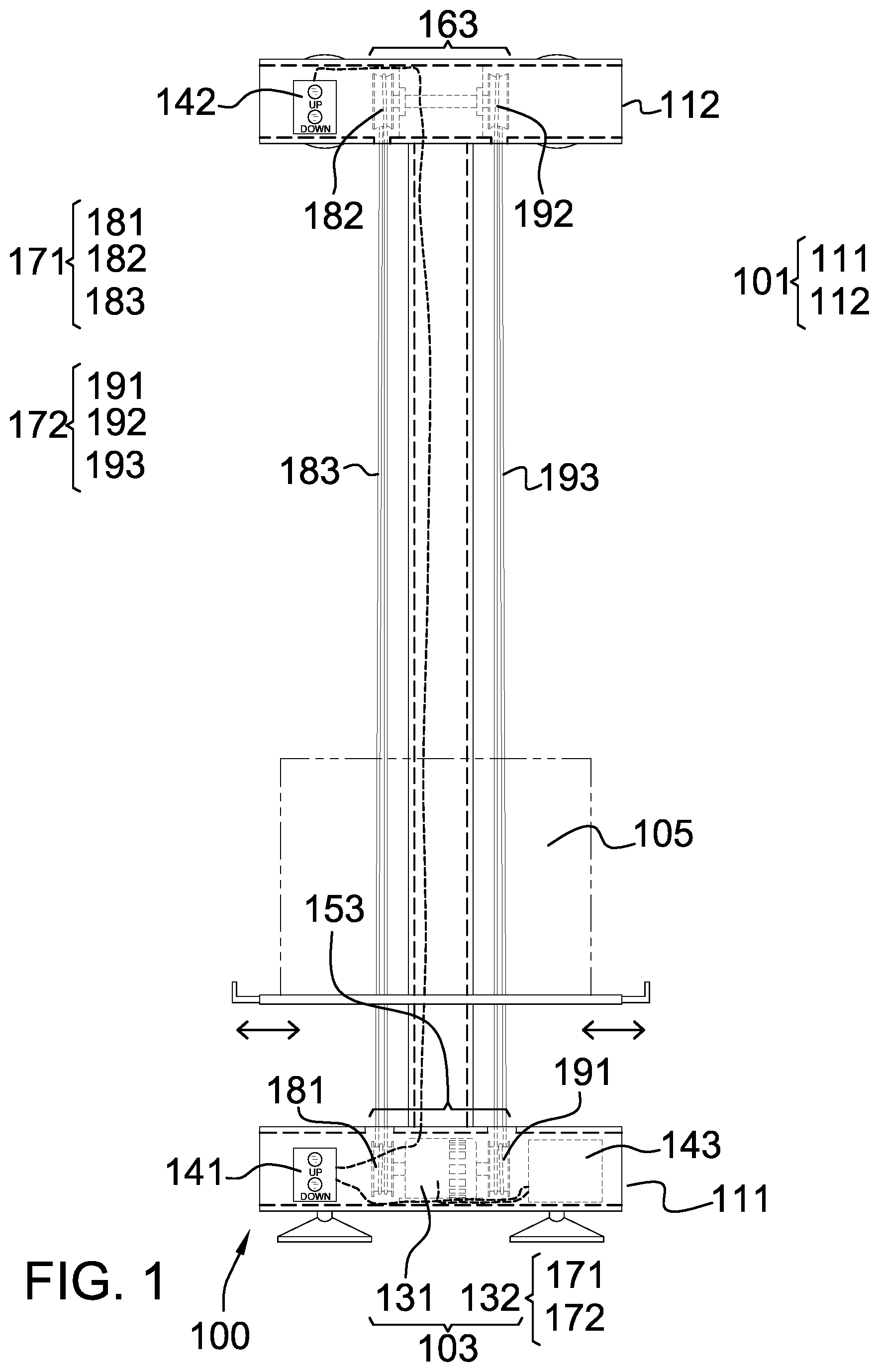 Patent US11772936 — Portable transport apparatus — Figure 1
