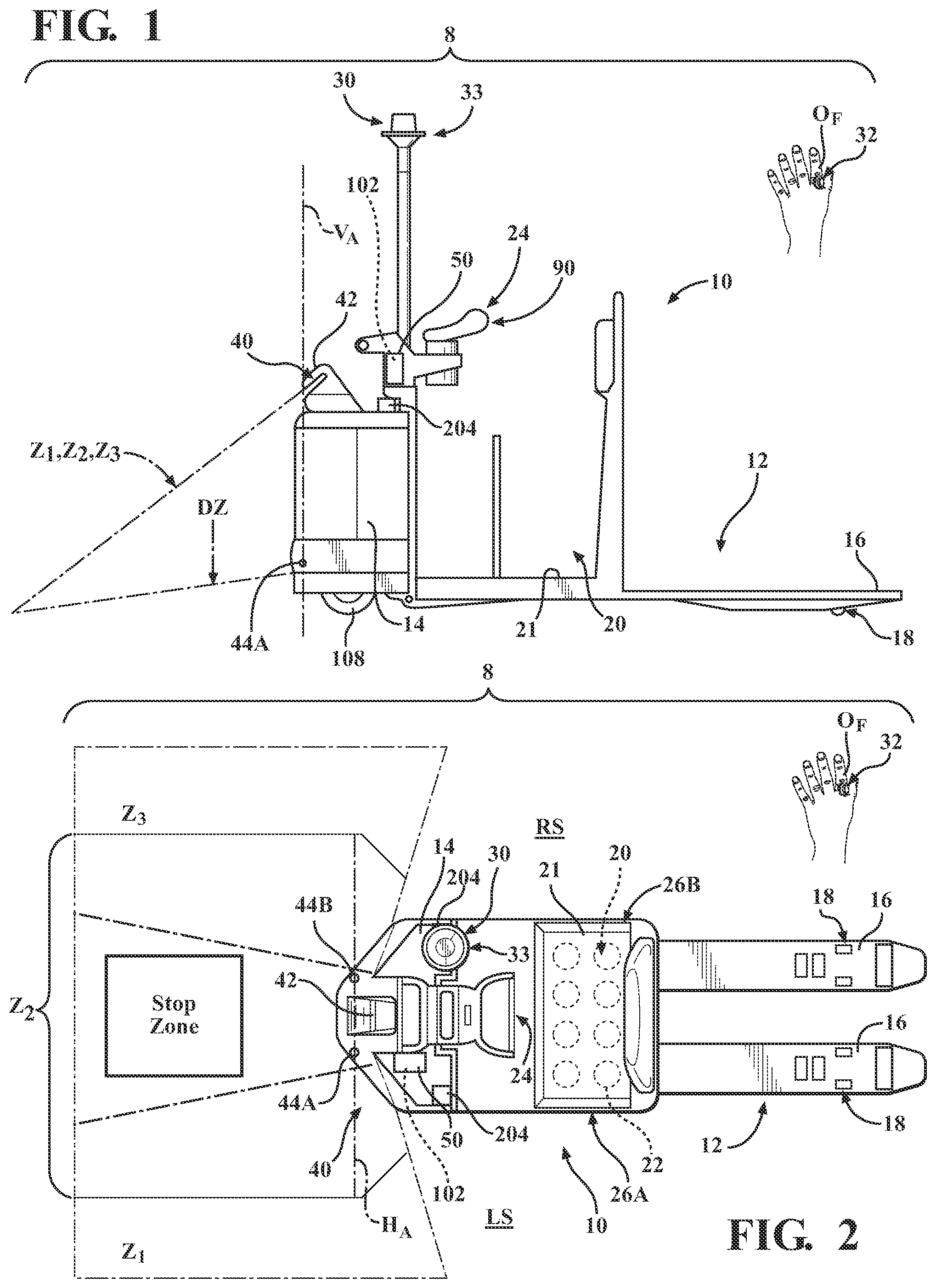 Patent US11772944 — Modify vehicle parameter based on vehicle position information — Figure 1