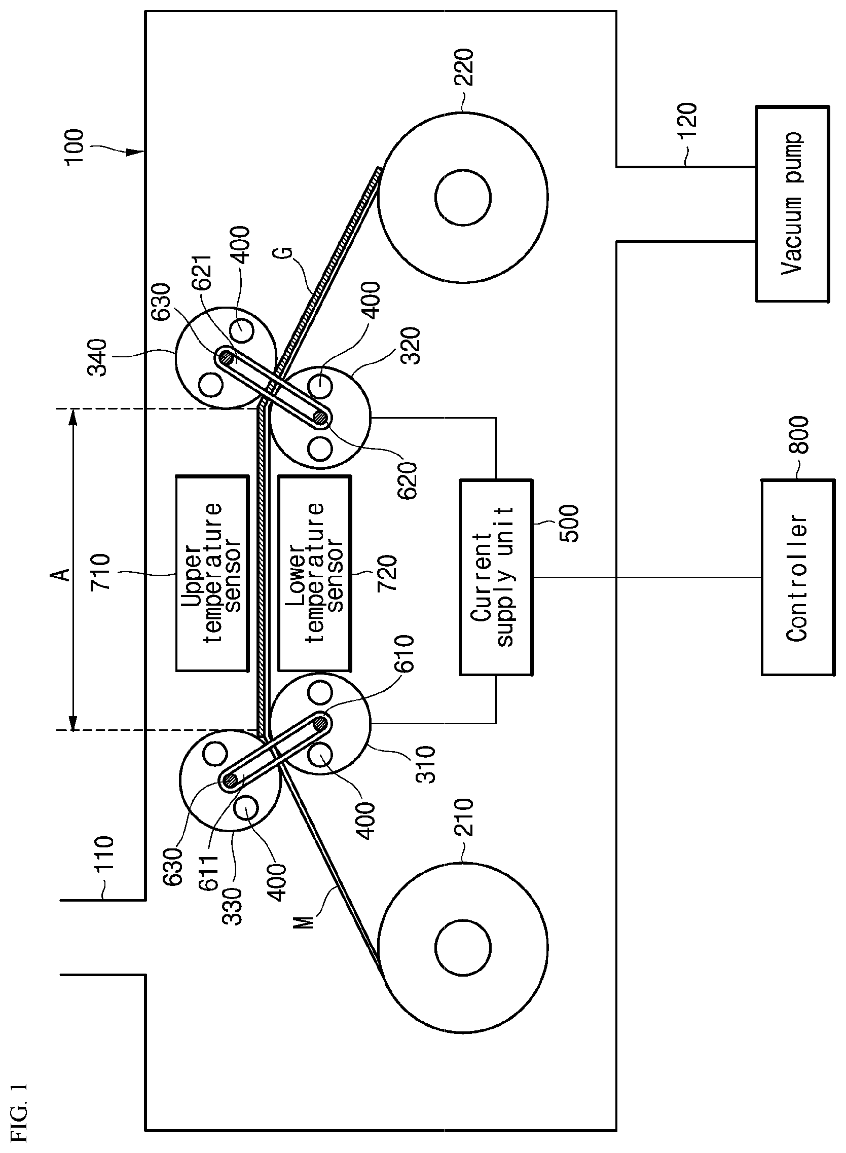 Patent US11772974 Figure 1 – Graphene preparation apparatus using Joule heating and preparation method therefor