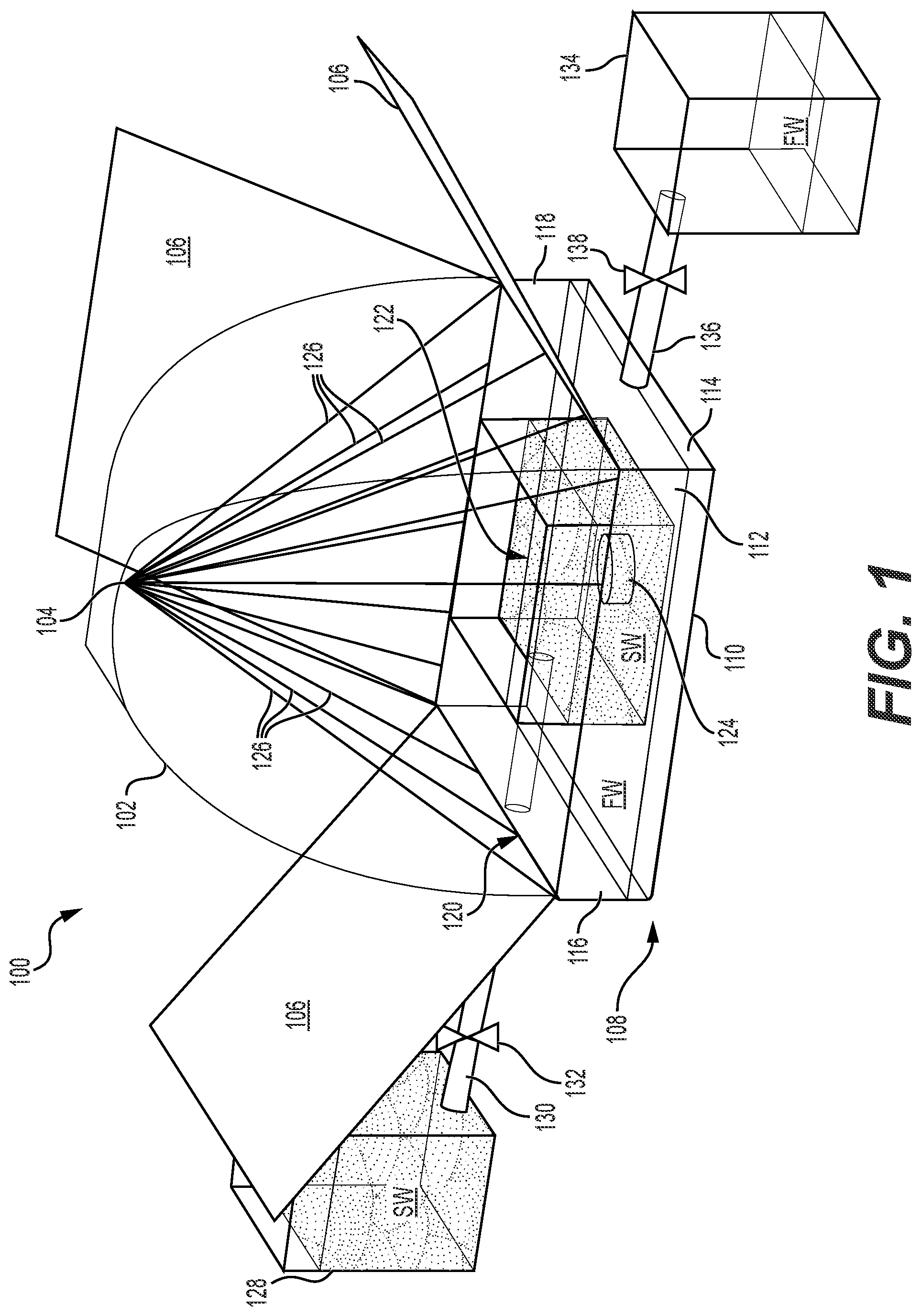Patent US11772988 — Solar dome desalination system with enhanced evaporation — Figure 1