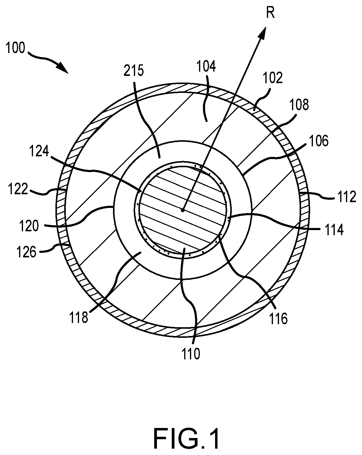 Patent US11773035 — Energetic laden fiber for explosive cord fill — Figure 1