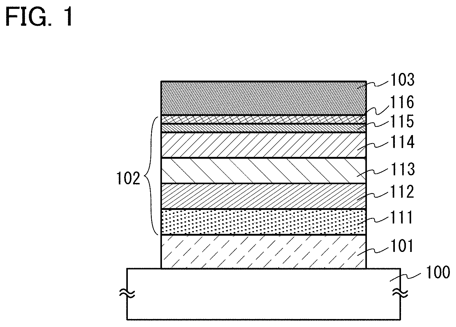 Patent US11773321 — Light-emitting element, light-emitting device, electronic device, lighting device, and novel organic compound — Figure 1
