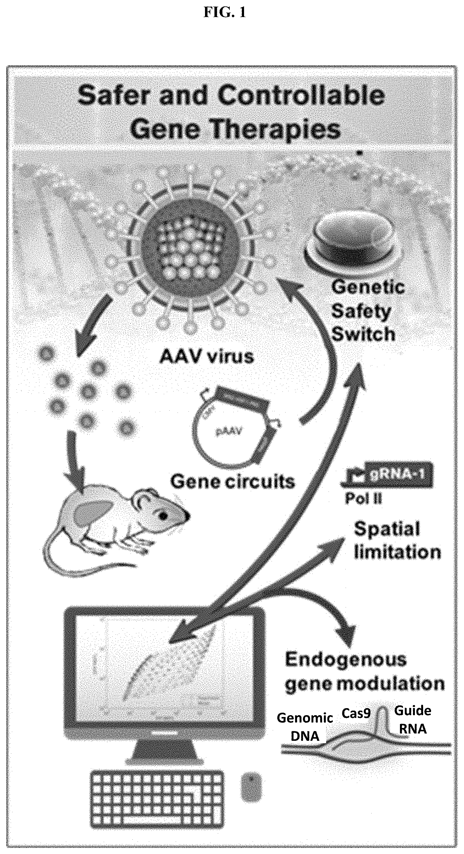 Patent US11773407 — CRISPR logic circuits for safer and controllable gene therapies — Figure 1