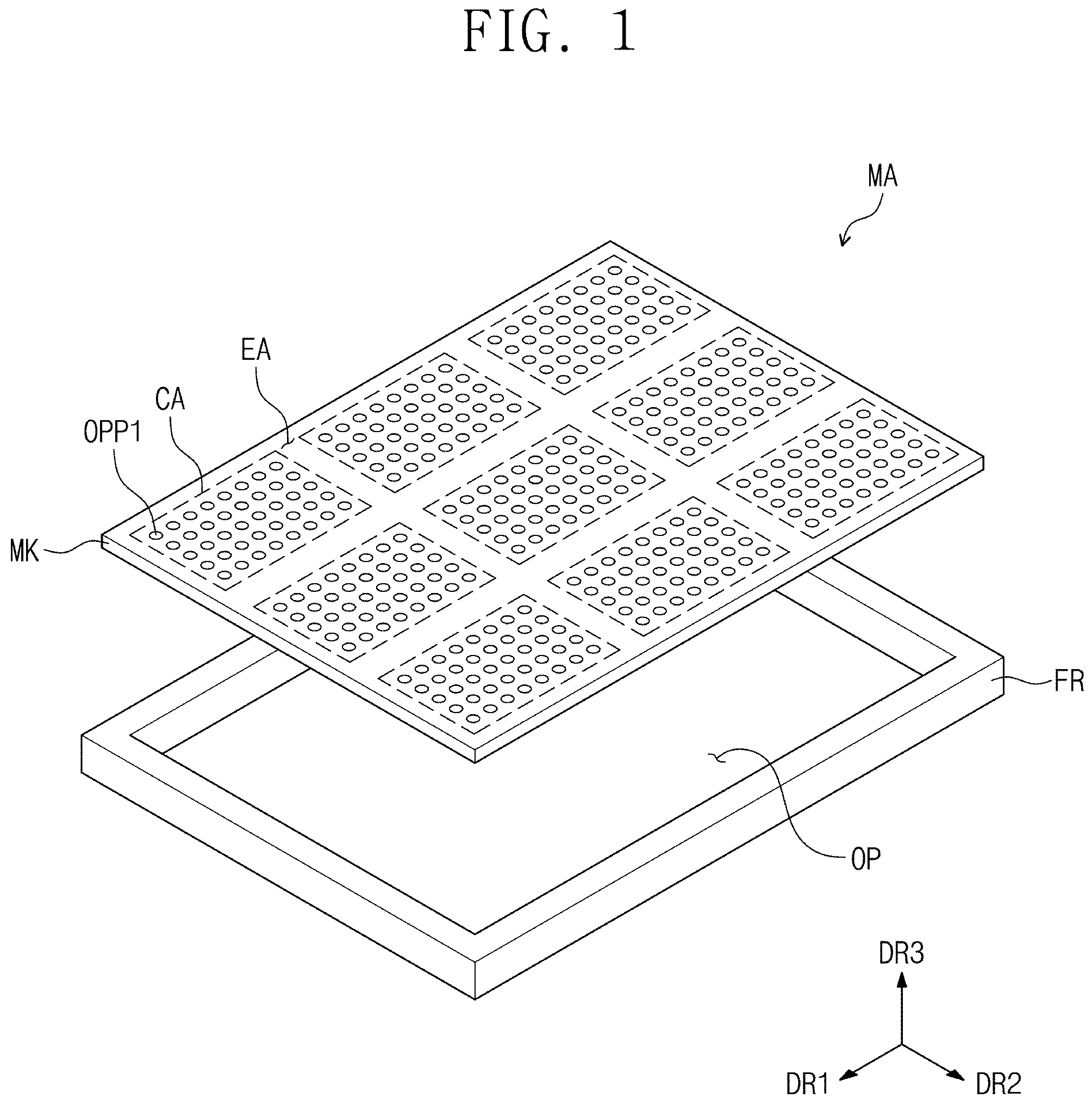 Patent US11773478 — Mask, method of providing mask, and method of providing display panel using the same — Figure 1