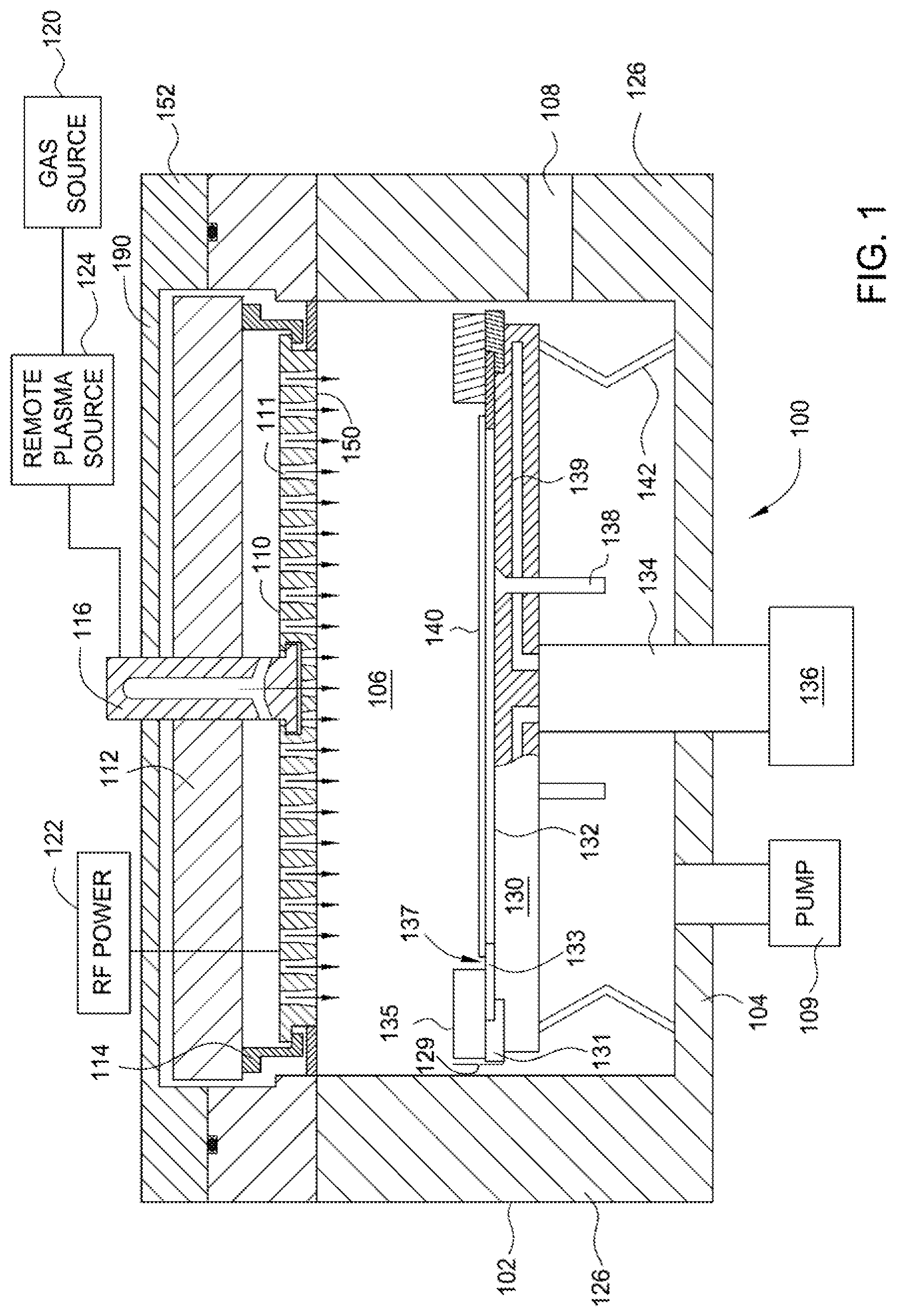Patent US11773489 — Gas confiner assembly for eliminating shadow frame — Figure 1
