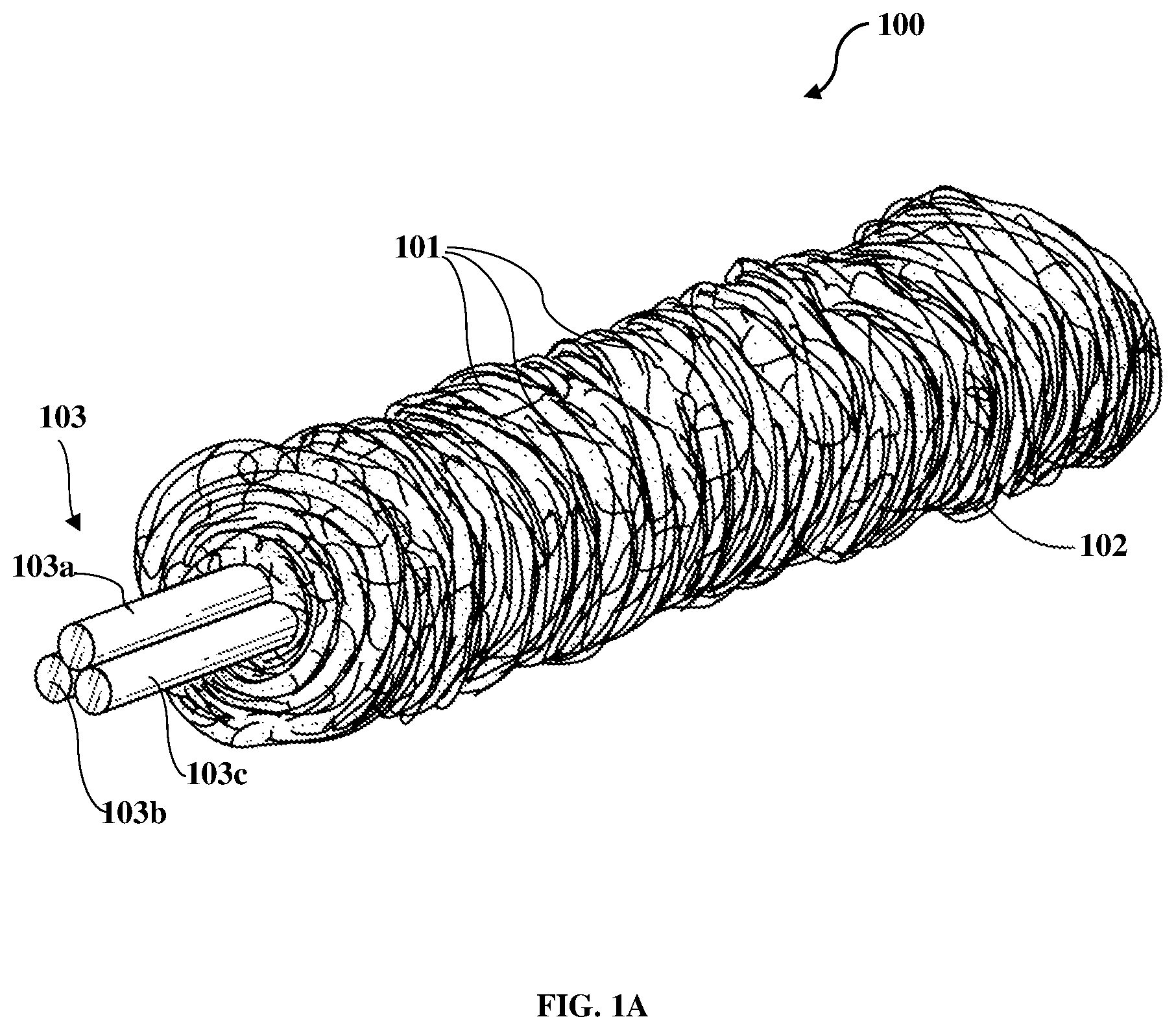 Patent US11773515 — Single, multi-effect, energy harvesting and heat managing spun yarn and manufacturing method thereof — Figure 1