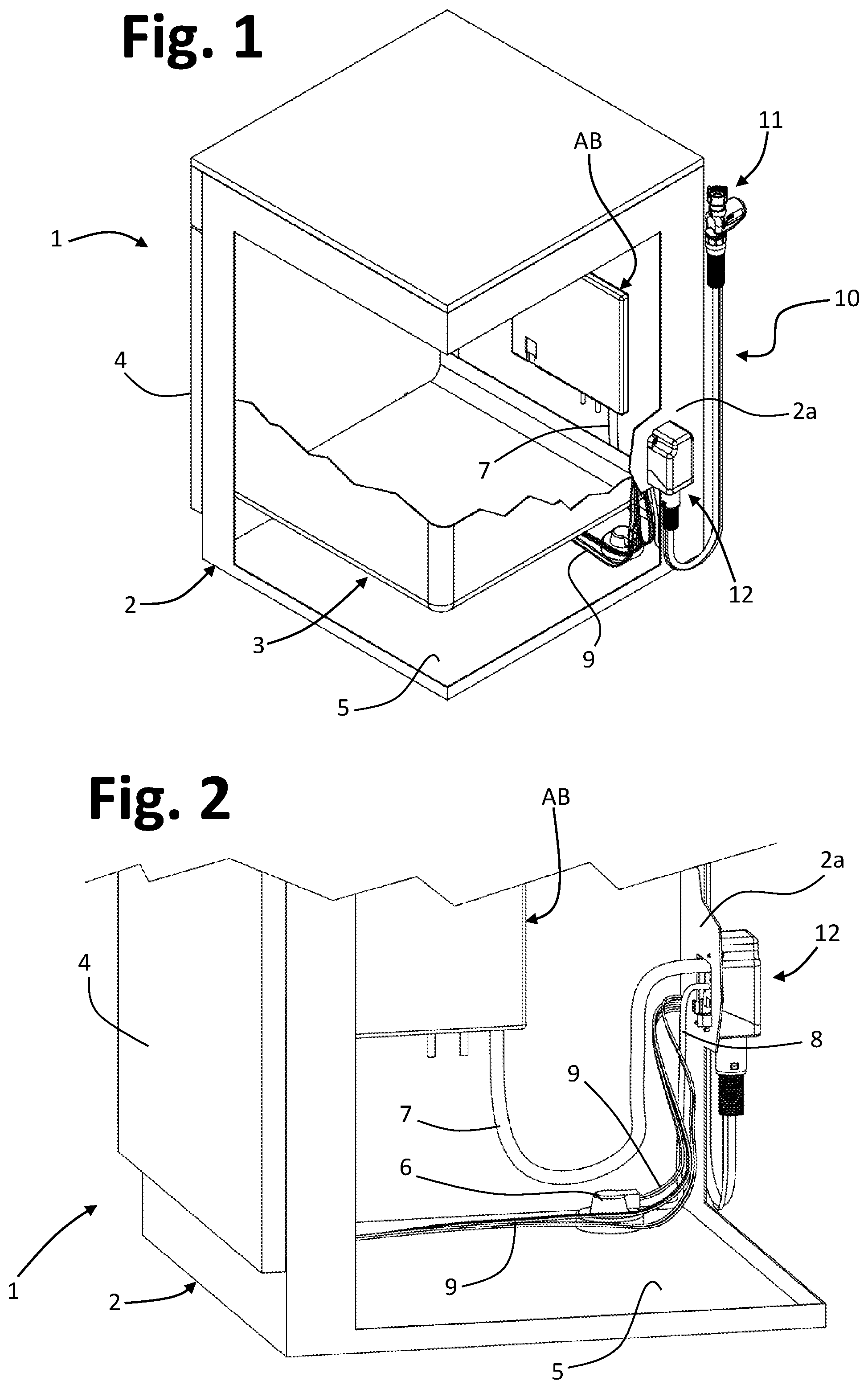 Patent US11773528 — Safety device against leaks of liquid for liquid-conducting household appliances — Figure 1