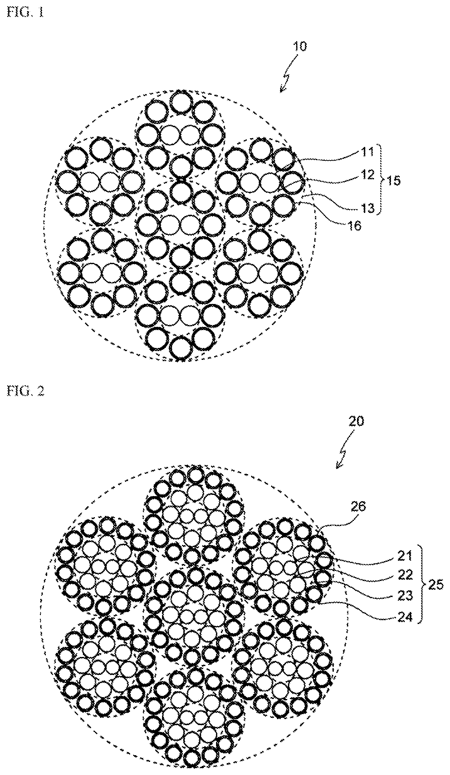 Patent US11773534 — Metal cord, metal cord/rubber composite and conveyor belt — Figure 1