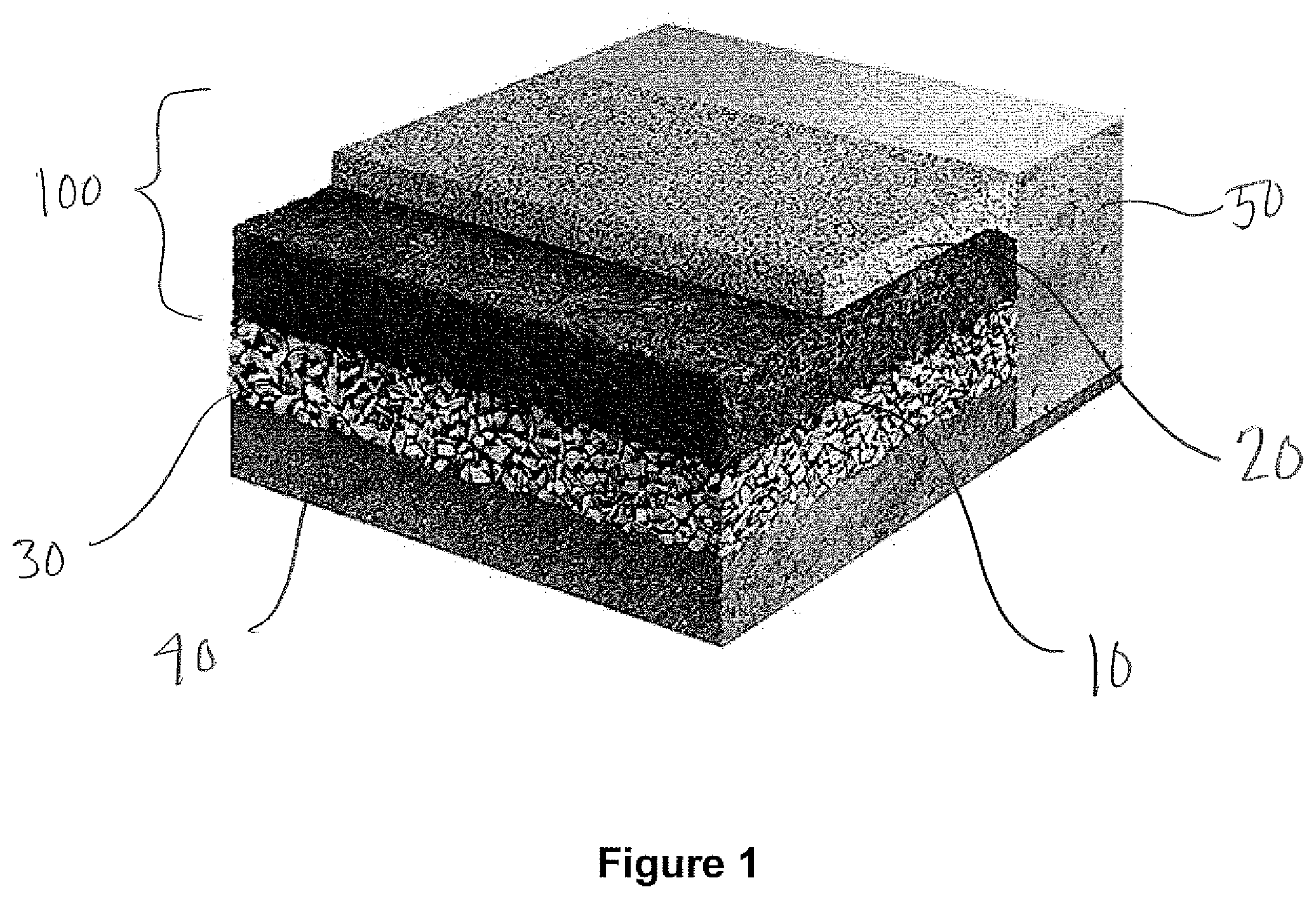 Patent US11773543 — Protective surface and cushion layer used in such a surface — Figure 1