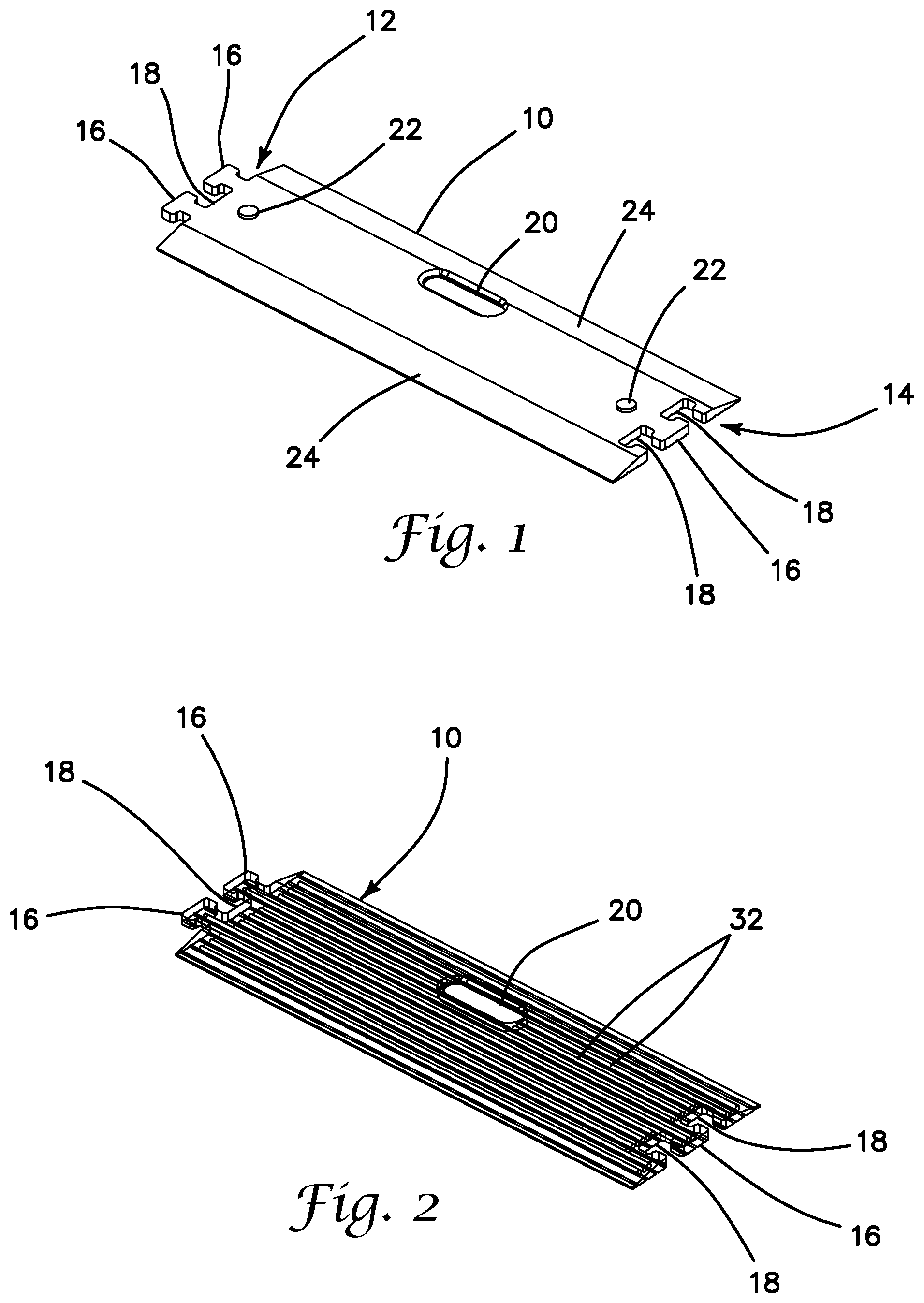 Patent US11773546 Figure 1 – Modular travel warning strip system and methods
